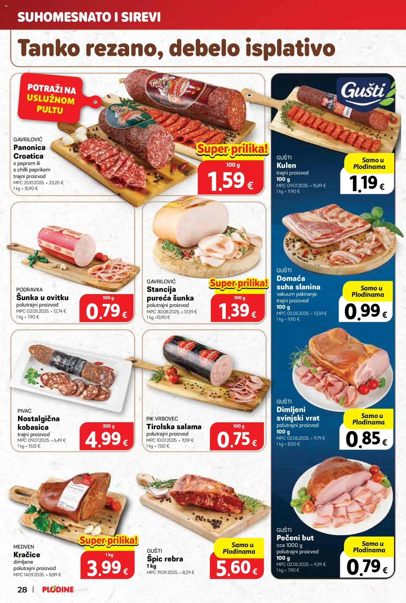 Plodine katalog | vrijedi od 10.12.2025 | Stranica: 28 | Proizvodi: Salama, Šunka, Podravka, Pik Vrbovec