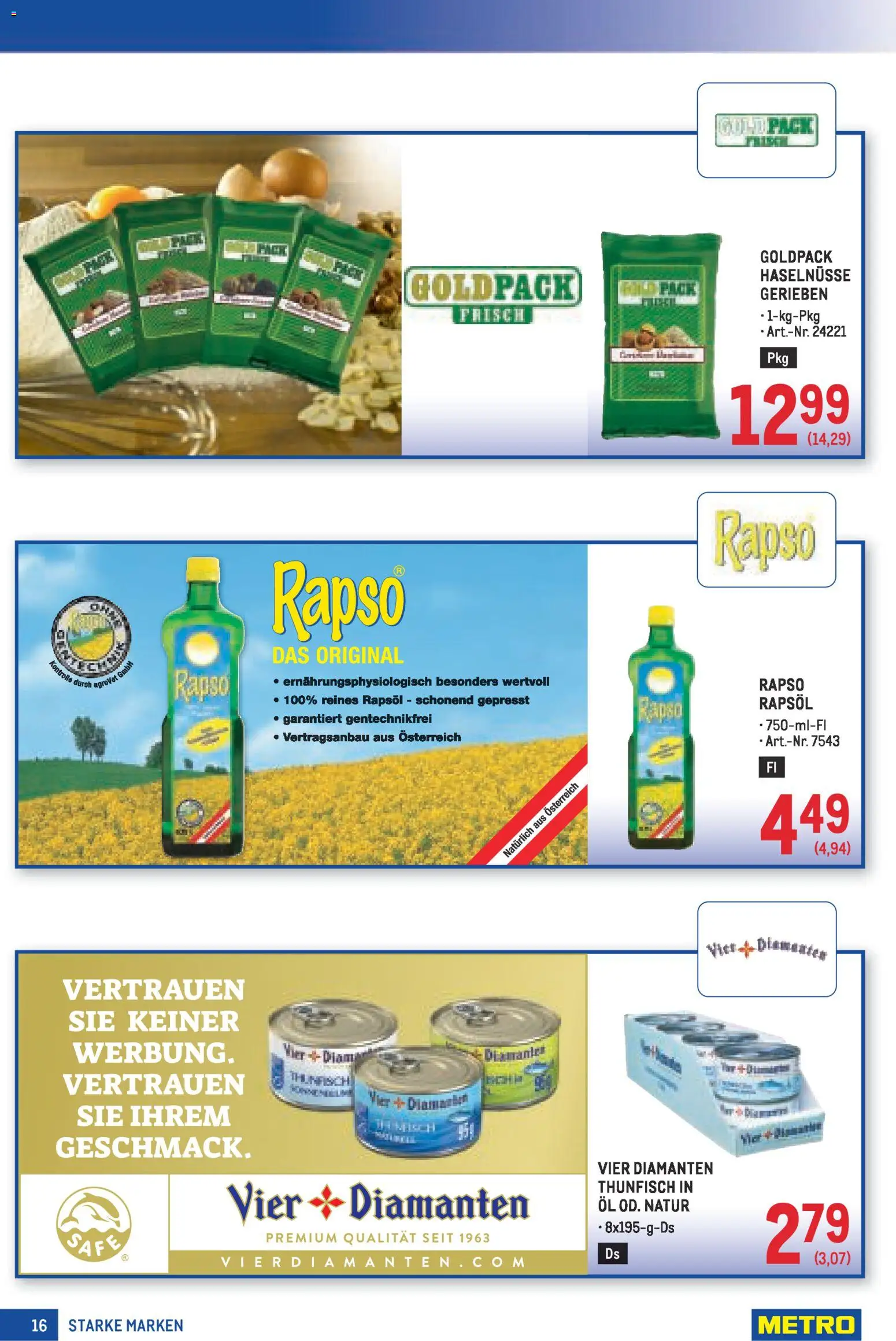 Metro Starke Marken gültig ab 13.11.2025 | Seite: 16 | Produkte: Öl