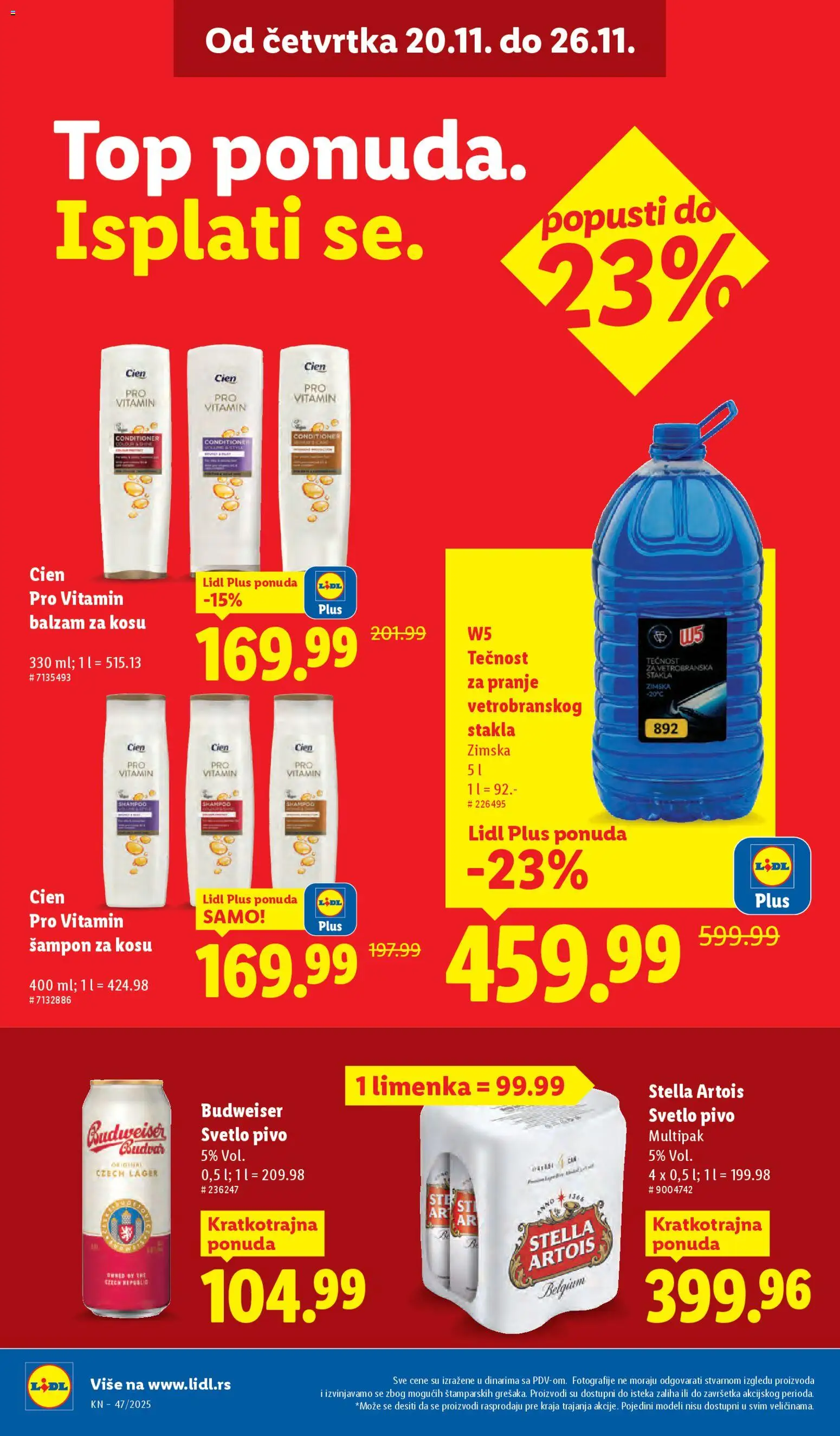 Lidl katalog - važi od 20.11.2025 | Strana: 22 | Proizvode: Stella Artois, Cien, Balzam, Pivo