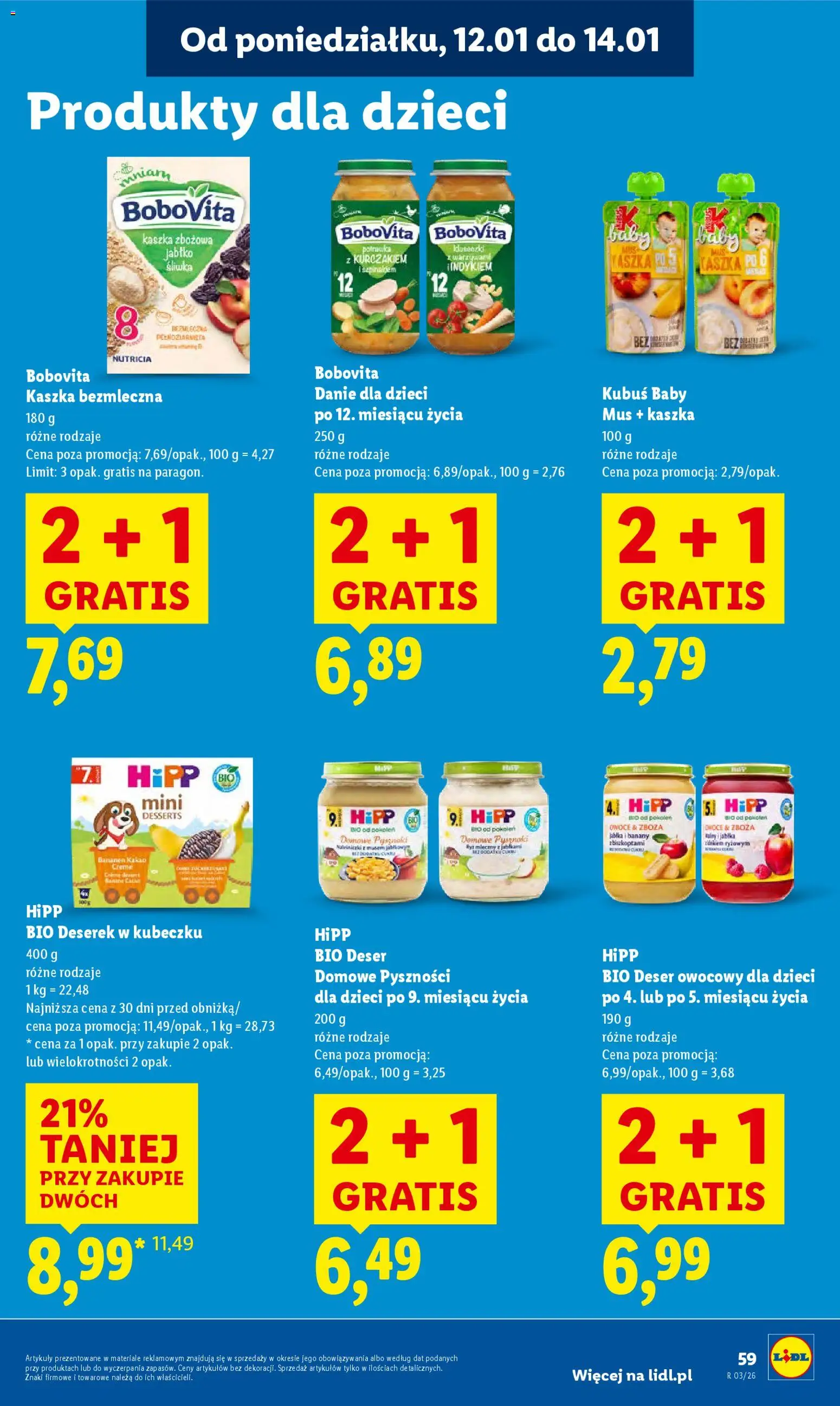 Lidl Gazetka od 12.01.2026 | Strona: 59 | Produkty: Kakao, Banany, Owoce