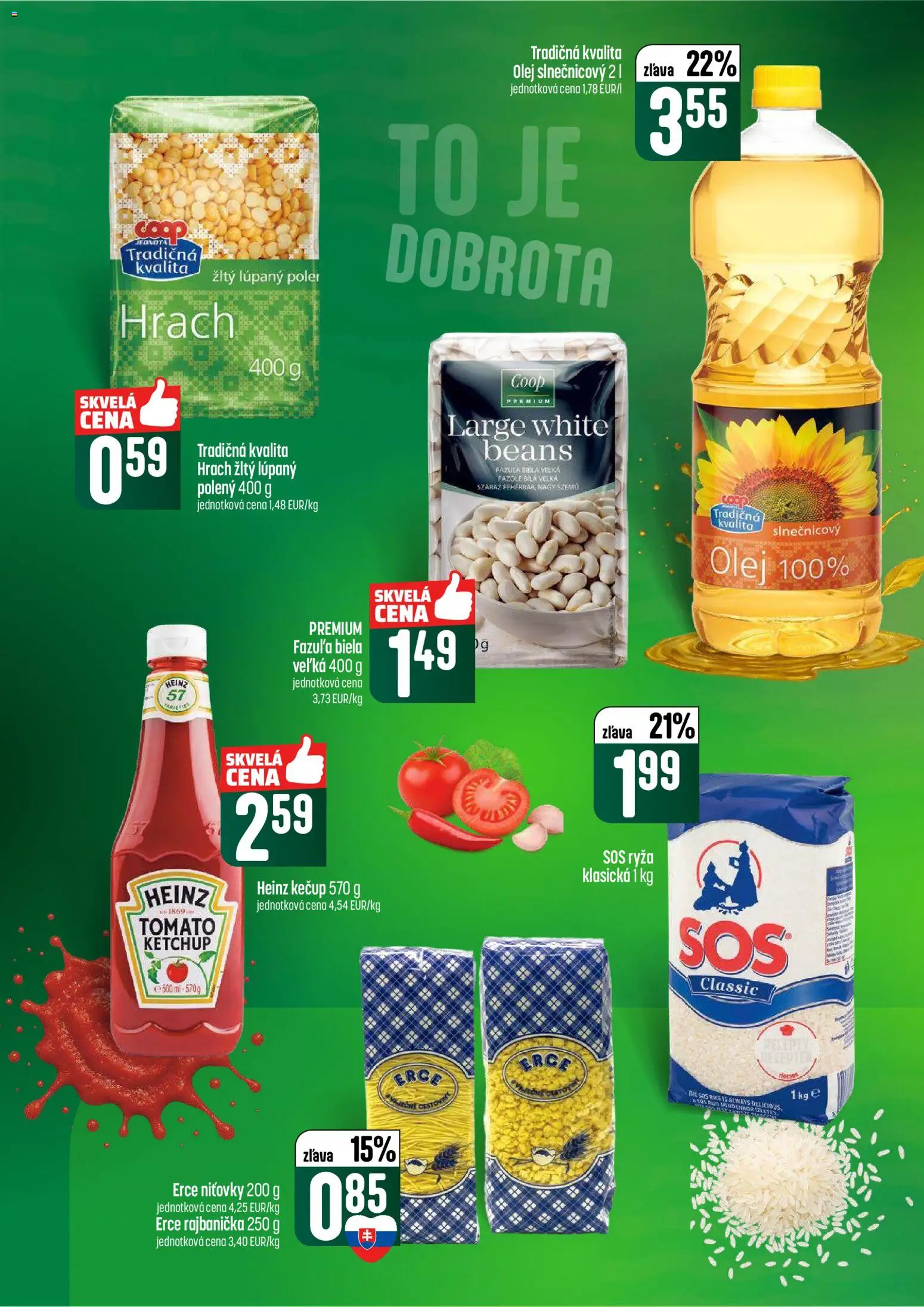 Nové COOP Jednota akcie – leták je platný od 12.02.2026 | Strana: 34 | Produkty: Olej, Fazuľa, Slnečnicový olej, Kečup