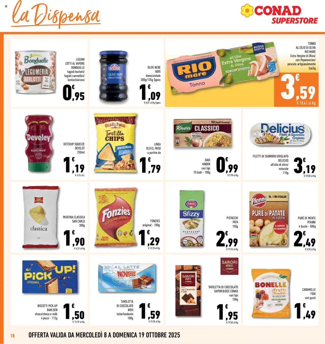 Volantino Conad del 08.10.2025 | Pagina: 18 | Prodotti: Latte, Olio, Olio extra vergine, Pistacchi