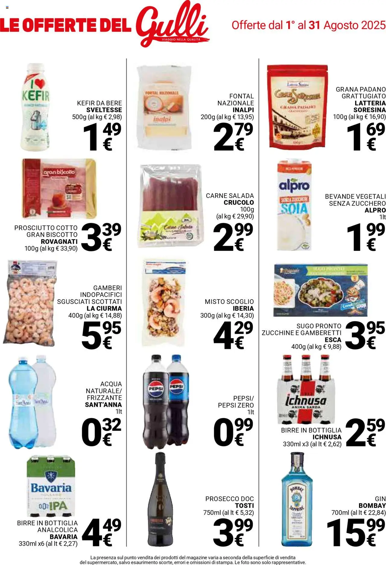 Volantino Gulliver del 01.08.2025 | Pagina: 18 | Prodotti: Gamberi, Acqua, Zucchine, Gamberetti