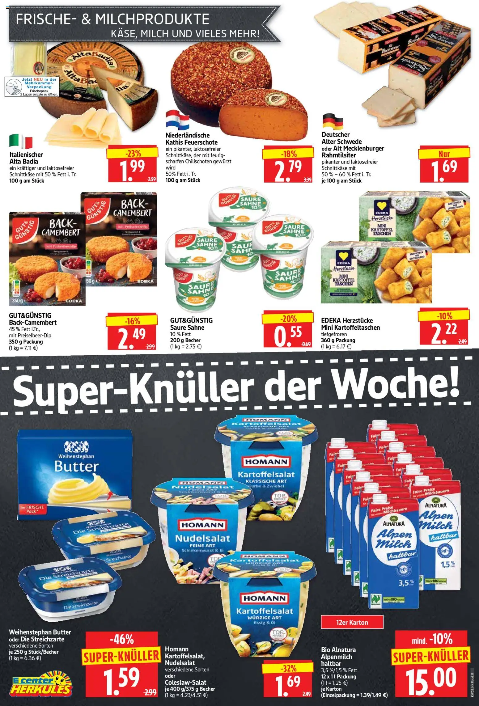 HERKULES Prospekt 	 – gültig ab 05.01.2026 | Seite: 8 | Produkte: Butter, Essig, Weihenstephan butter, Sahne