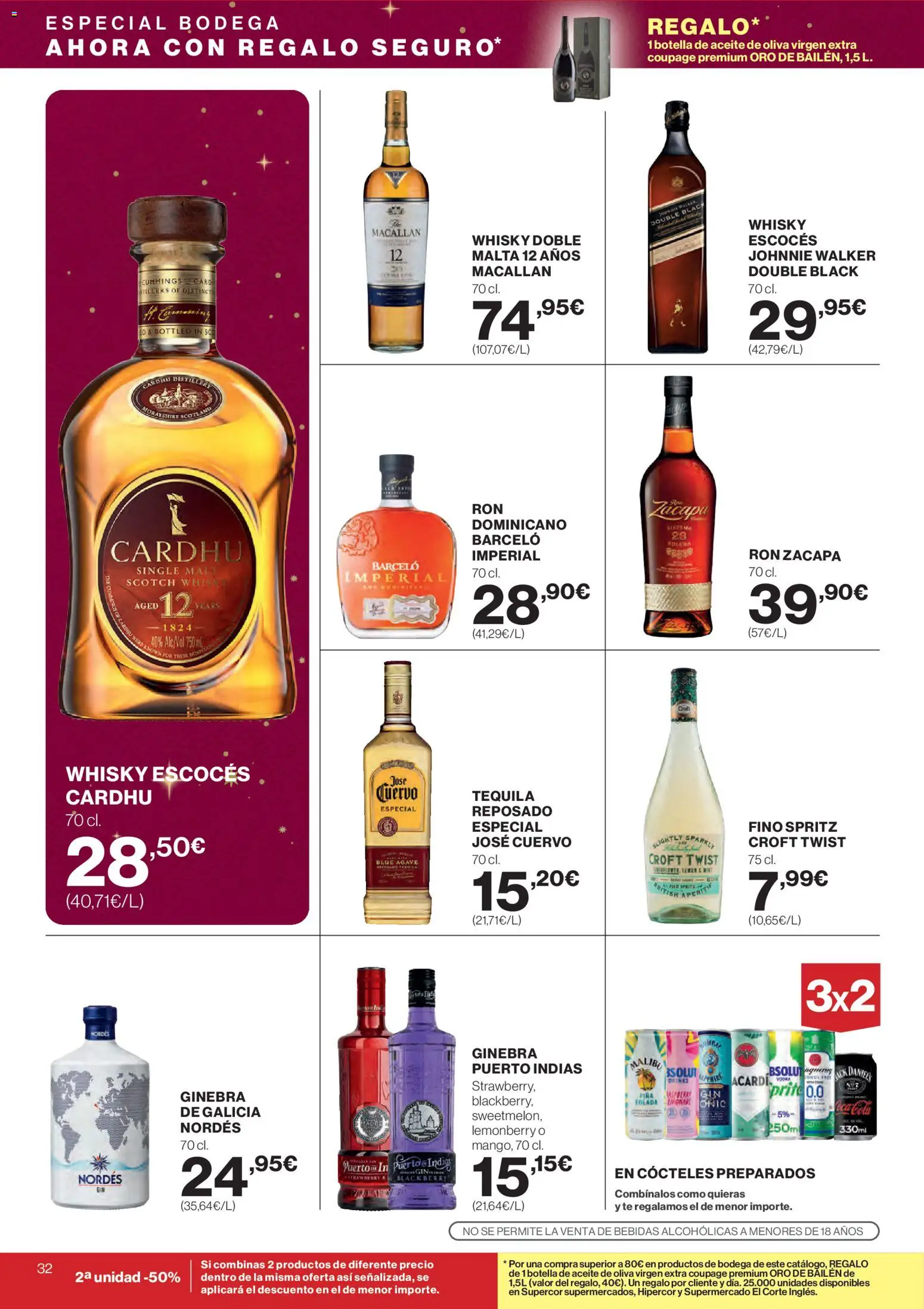 Supercor folleto │ válido desde el 04.12.2025 | Página: 32 | Productos: Aceite, Aceite de oliva, Whisky, Aceite de oliva virgen extra