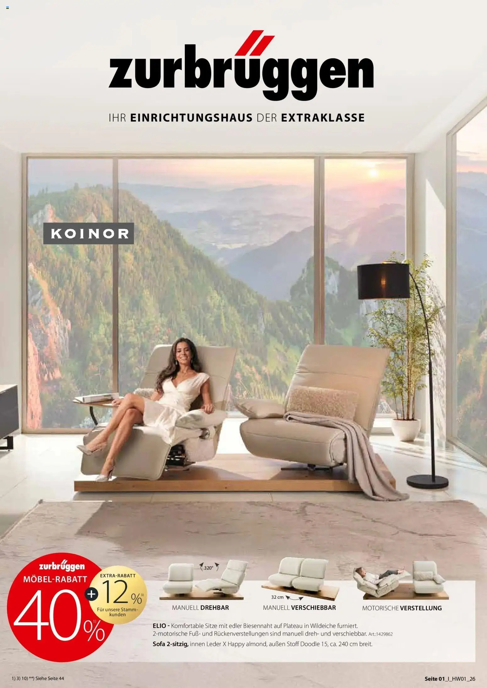 Zurbrüggen - Zurbrüggen: Ihr Einrichtungshaus der Extraklasse – gültig ab 26.03.2026 | Seite: 1 | Produkte: Sofa