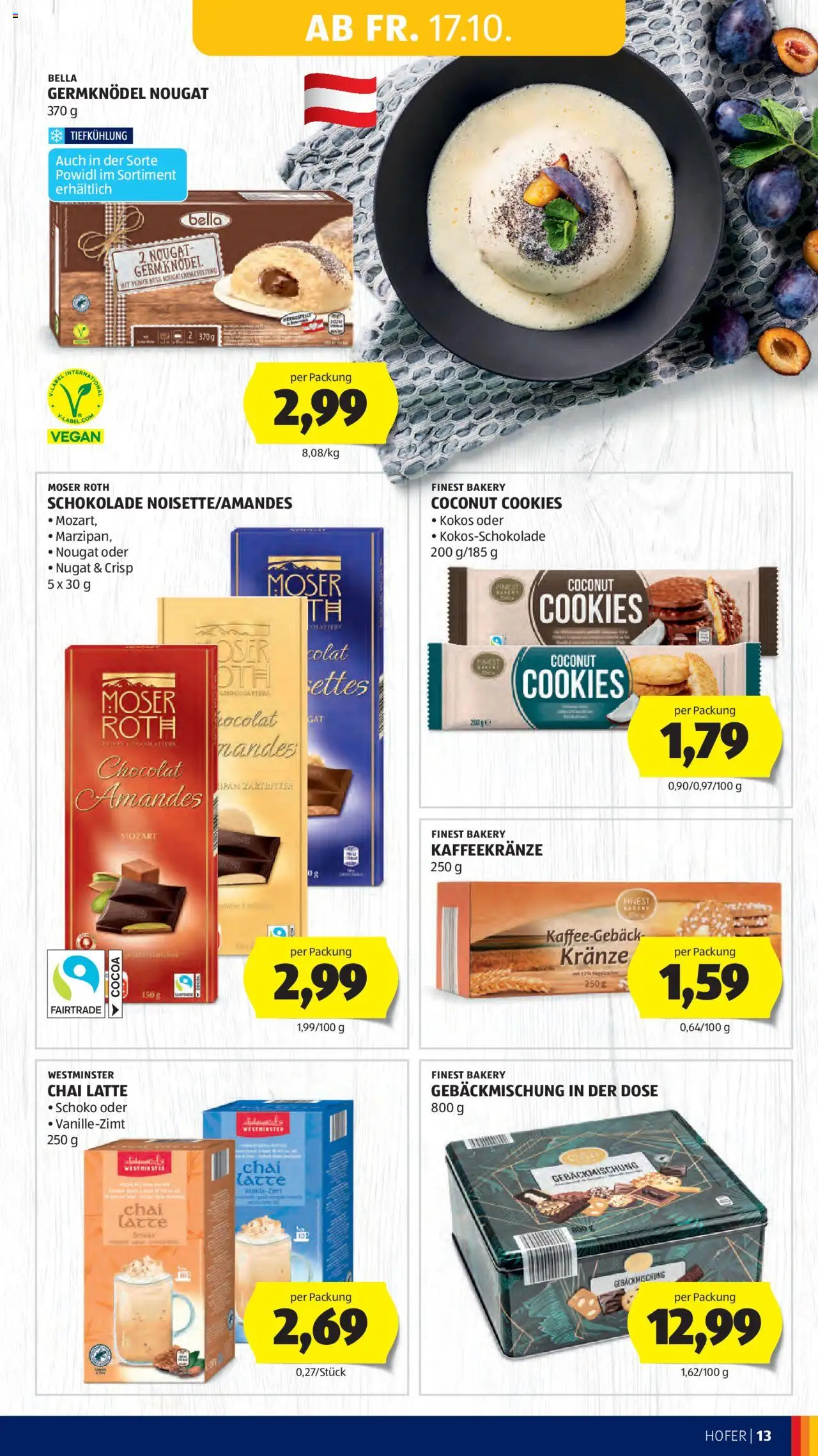 Hofer AT akciós ujság - amely érvényes a következő dátumtól: 17.10.2025 | Oldal: 15 | Termékek: Vegán