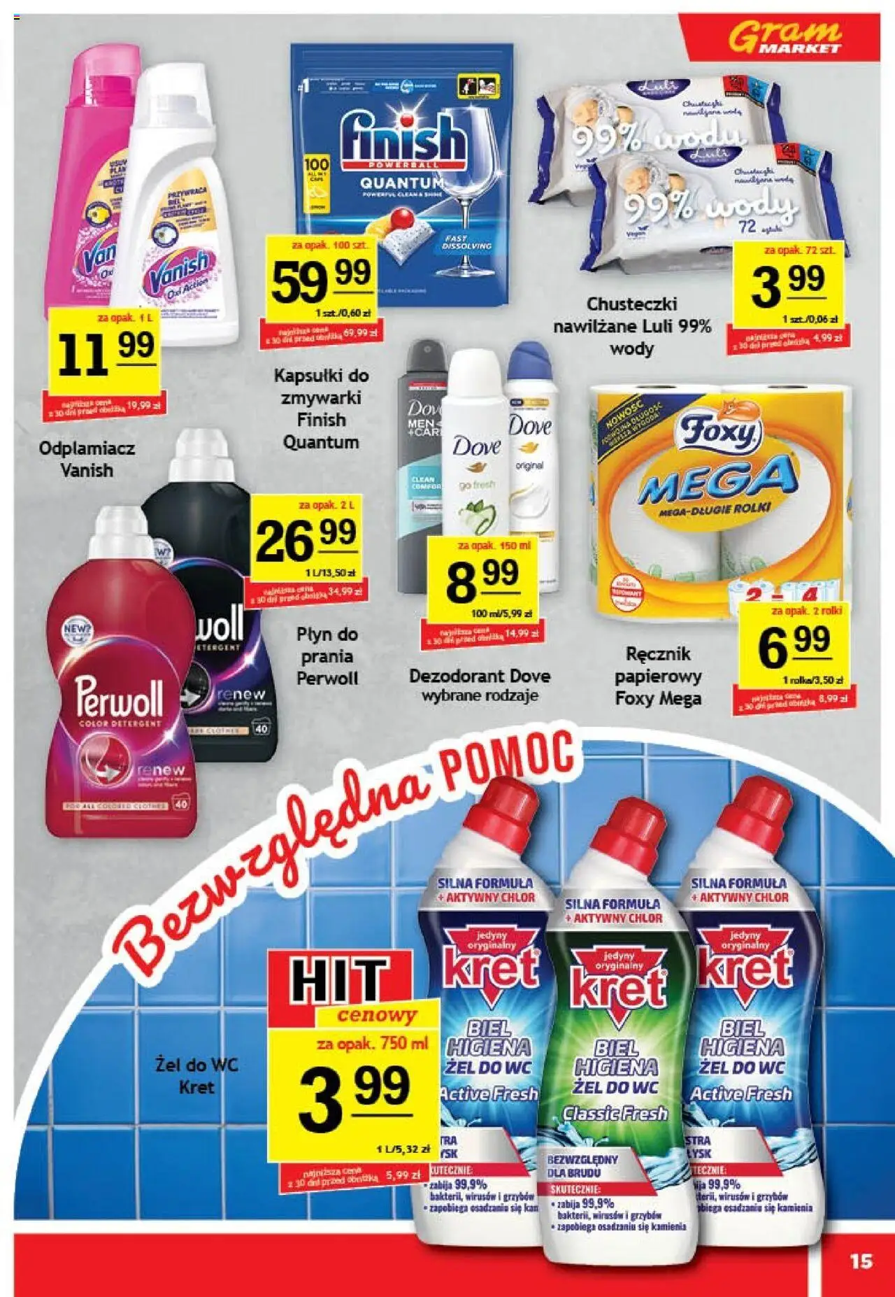 Gram Market Gazetka od 10.09.2025 | Strona: 15 | Produkty: Vanish, Finish, Odplamiacz, Kapsułki do zmywarki