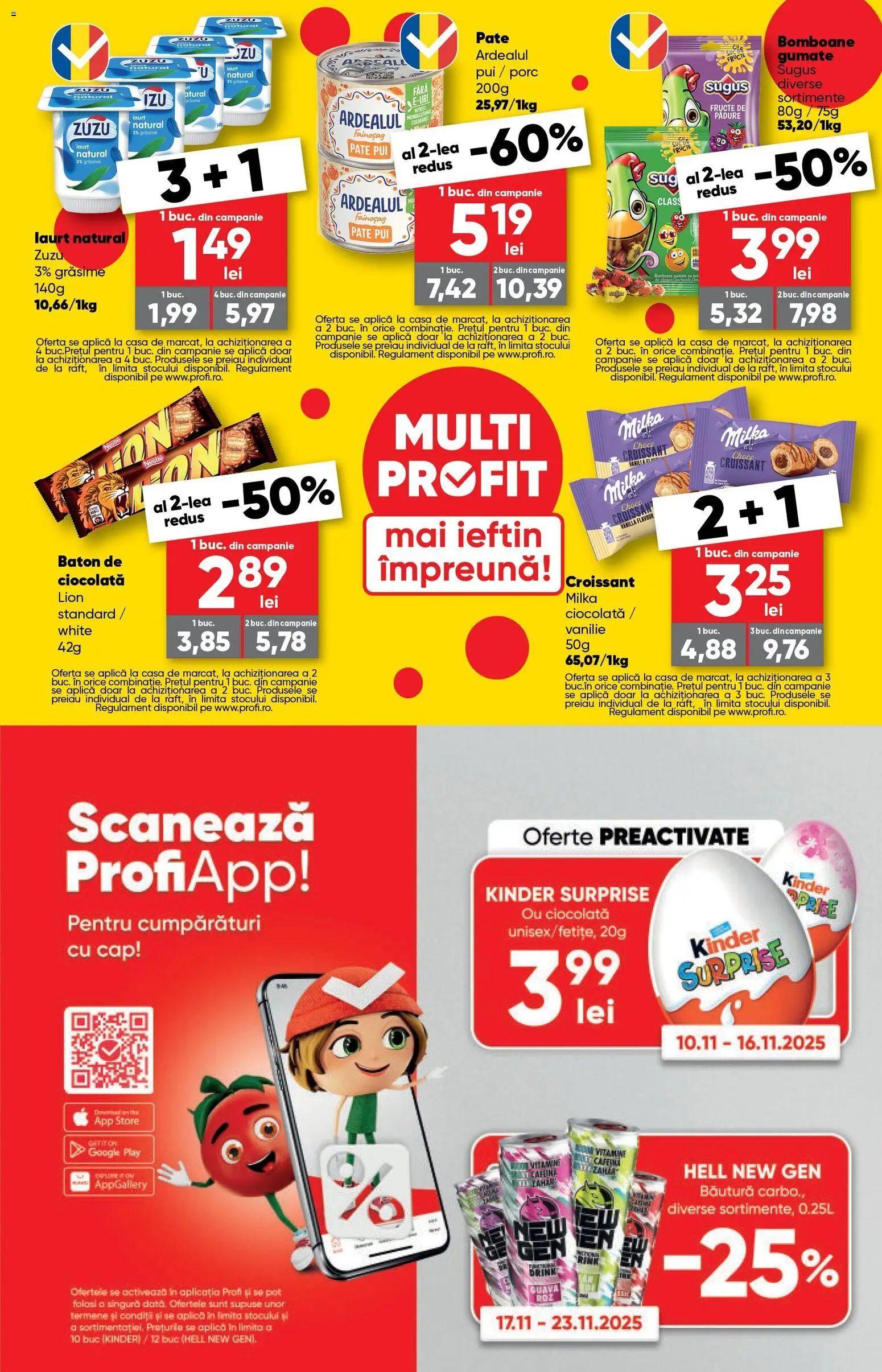 Noul catalog Profi – valabil de la 12.11.2025 | Pagină: 5 | Produse: Hacıyatmaz Kedi Oyuncağı, Iaurt, Ciocolată, Suc