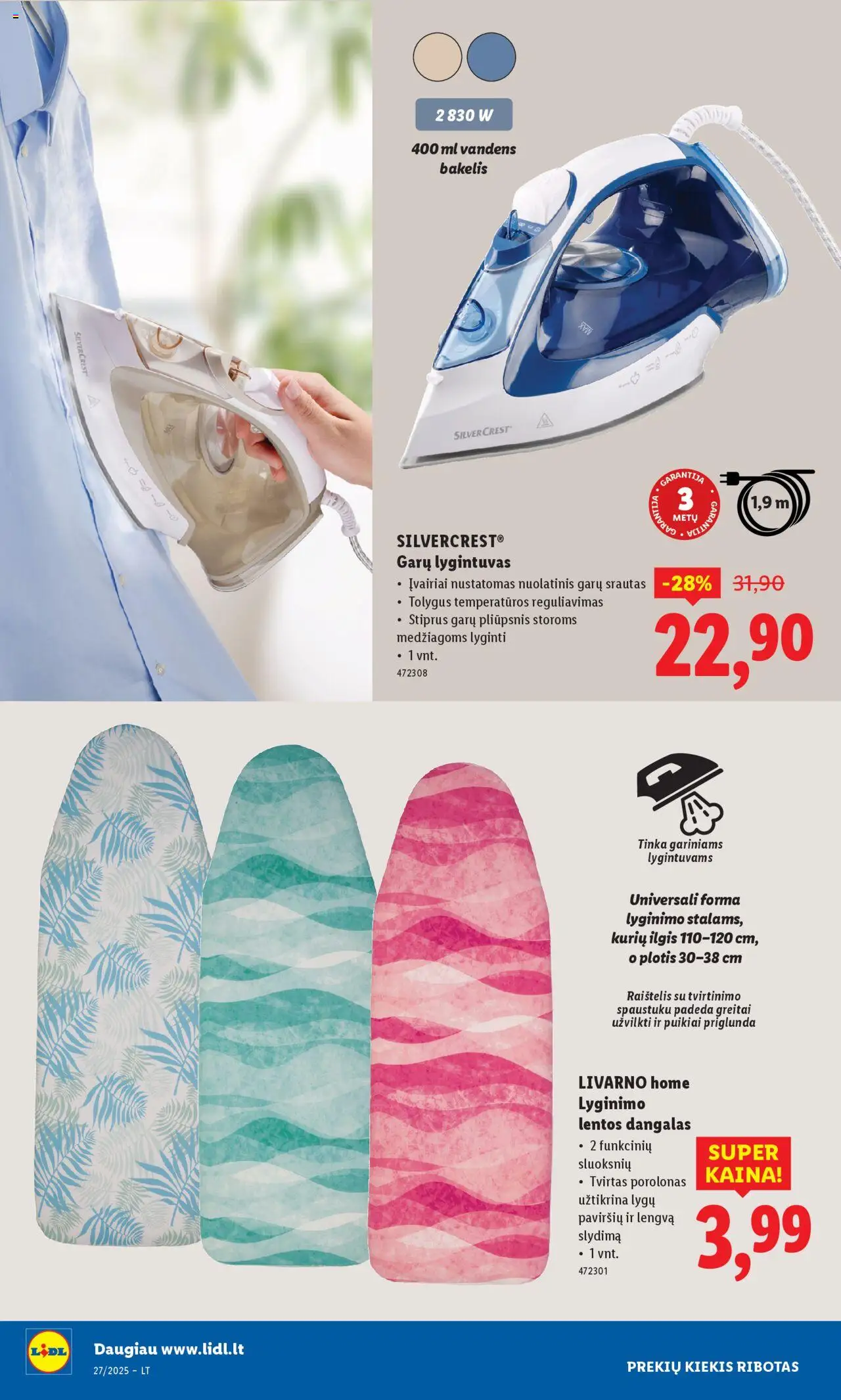 LIDL leidinys - Ne maisto prekių pasiūlymai│galioja nuo 30.06.2025 | Puslapis: 8 | Prekių: Lygintuvas