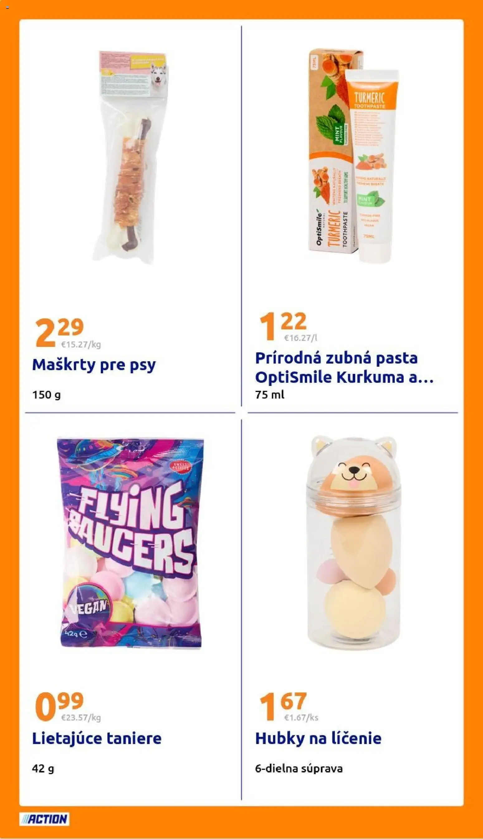 Nové Action akcie – leták je platný od 25.03.2026 | Strana: 26 | Produkty: Taniere, Zubná pasta, Kurkuma