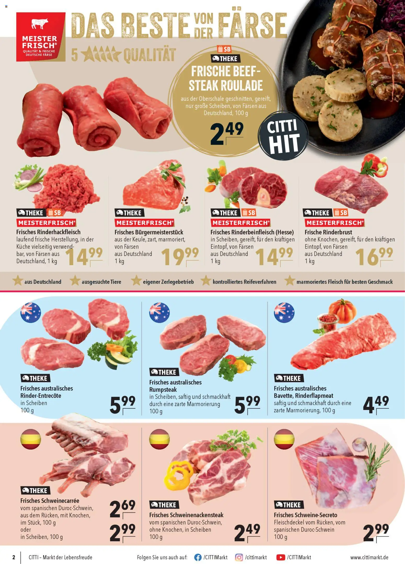 CITTI Markt Prospekt 	 – gültig ab 25.02.2026 | Seite: 2 | Produkte: Rumpsteak, Theke, Küche, Steak