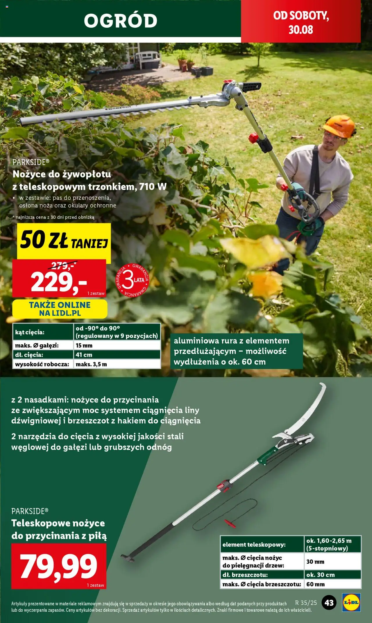 Lidl Katalog od 25.08.2025 | Strona: 43 | Produkty: Okulary, Nożyce do żywopłotu
