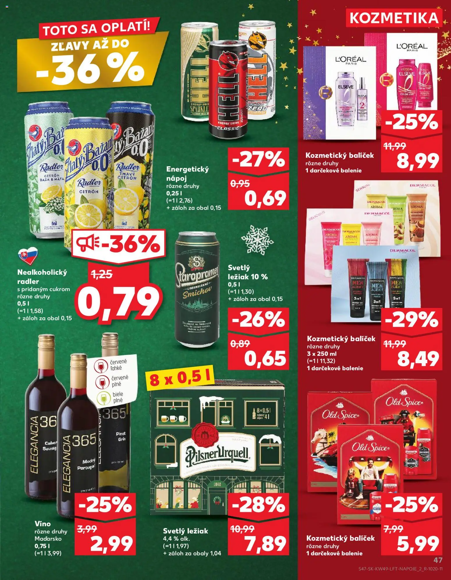 Kaufland SK akciós ujság - amely érvényes a következő dátumtól: 04.12.2025 | Oldal: 47 | Termékek: Radler, Pilsner urquell