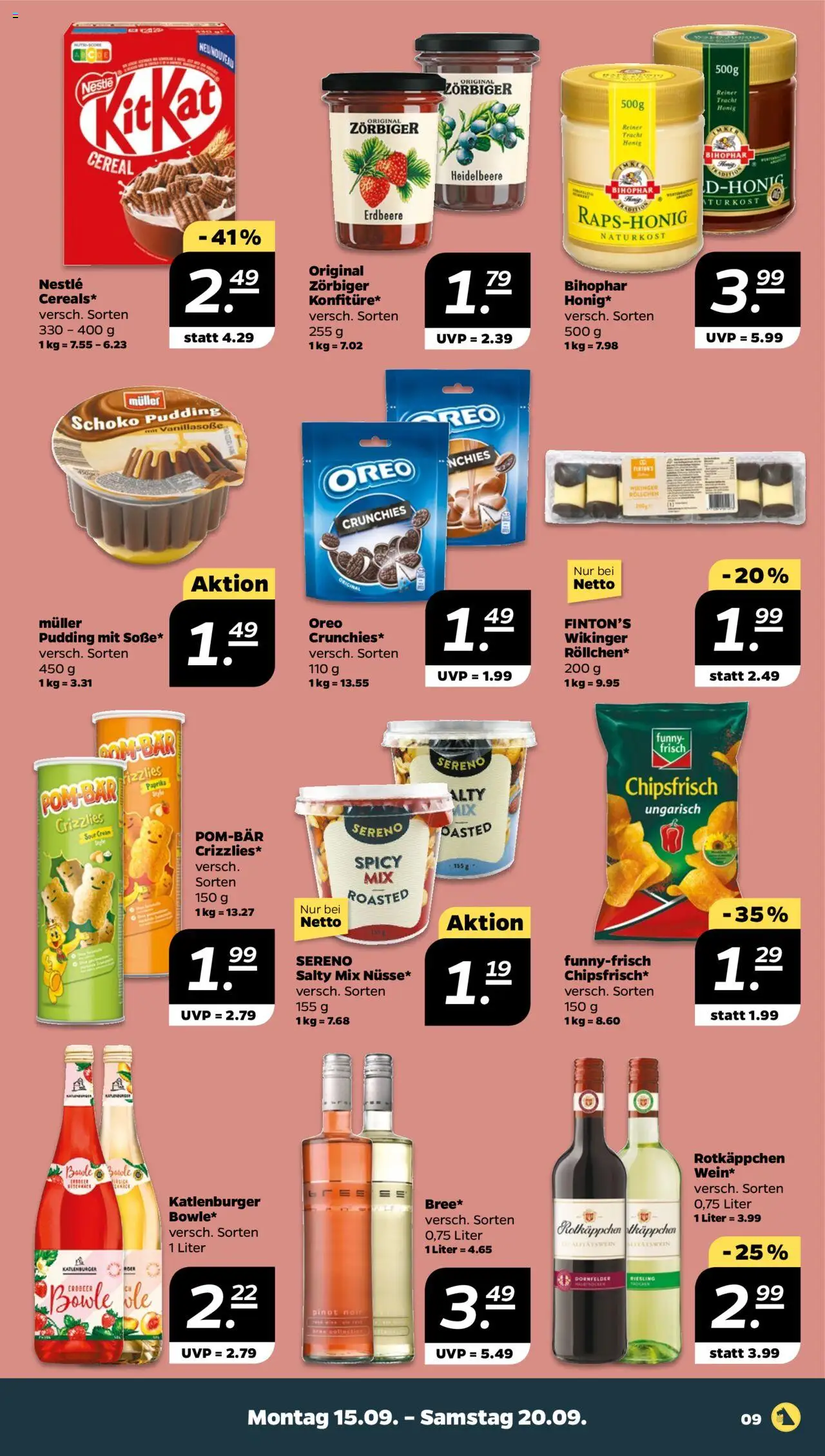 Netto Prospekt 	 – gültig ab 15.09.2025 | Seite: 9 | Produkte: Funny frisch, Pudding, Paprika, Rotkäppchen