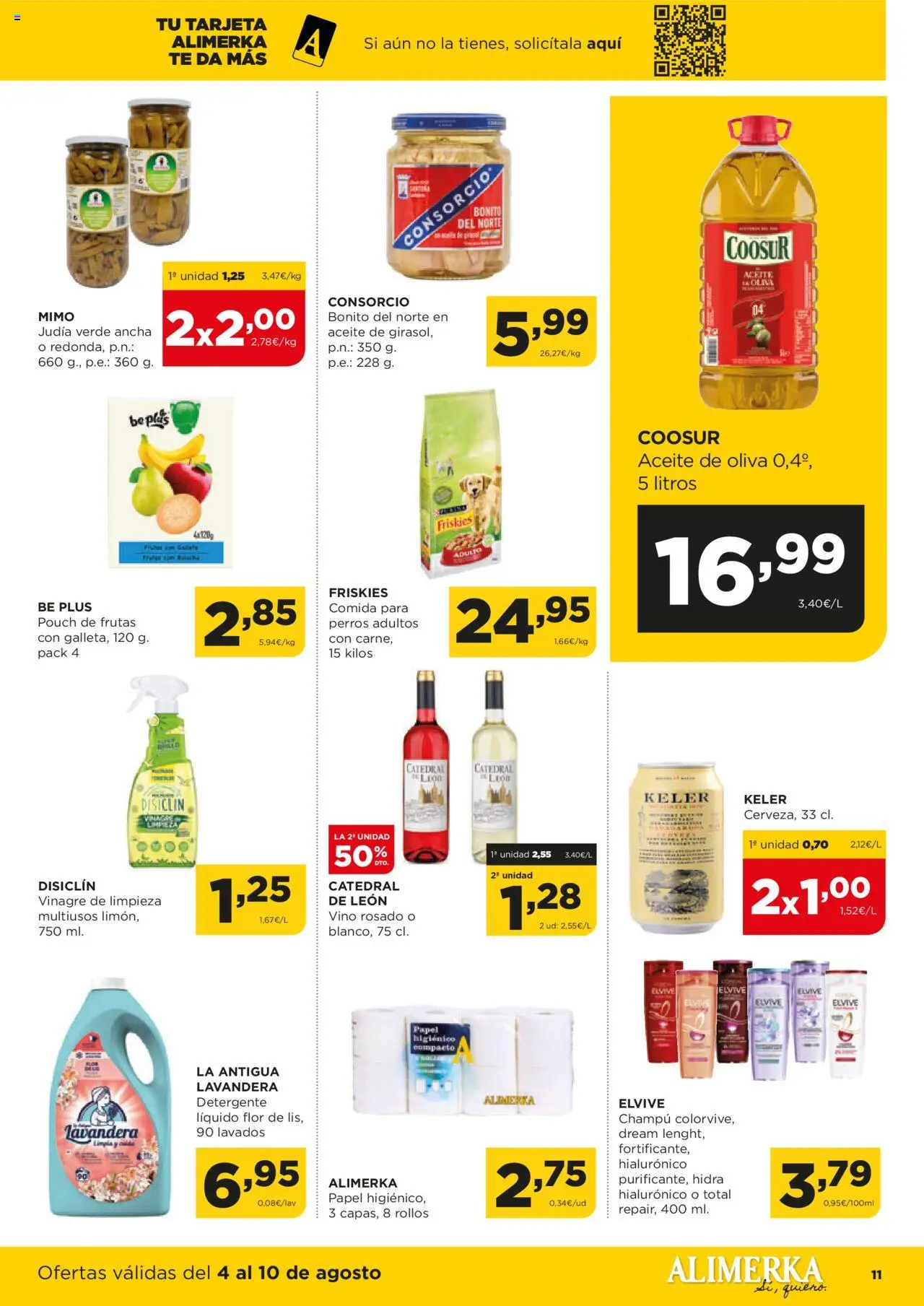 Alimerka folleto Asturias │ válido desde el 04.08.2025 | Página: 11 | Productos: Detergente, Vino rosado, Aceite de oliva, Δεξαμενή