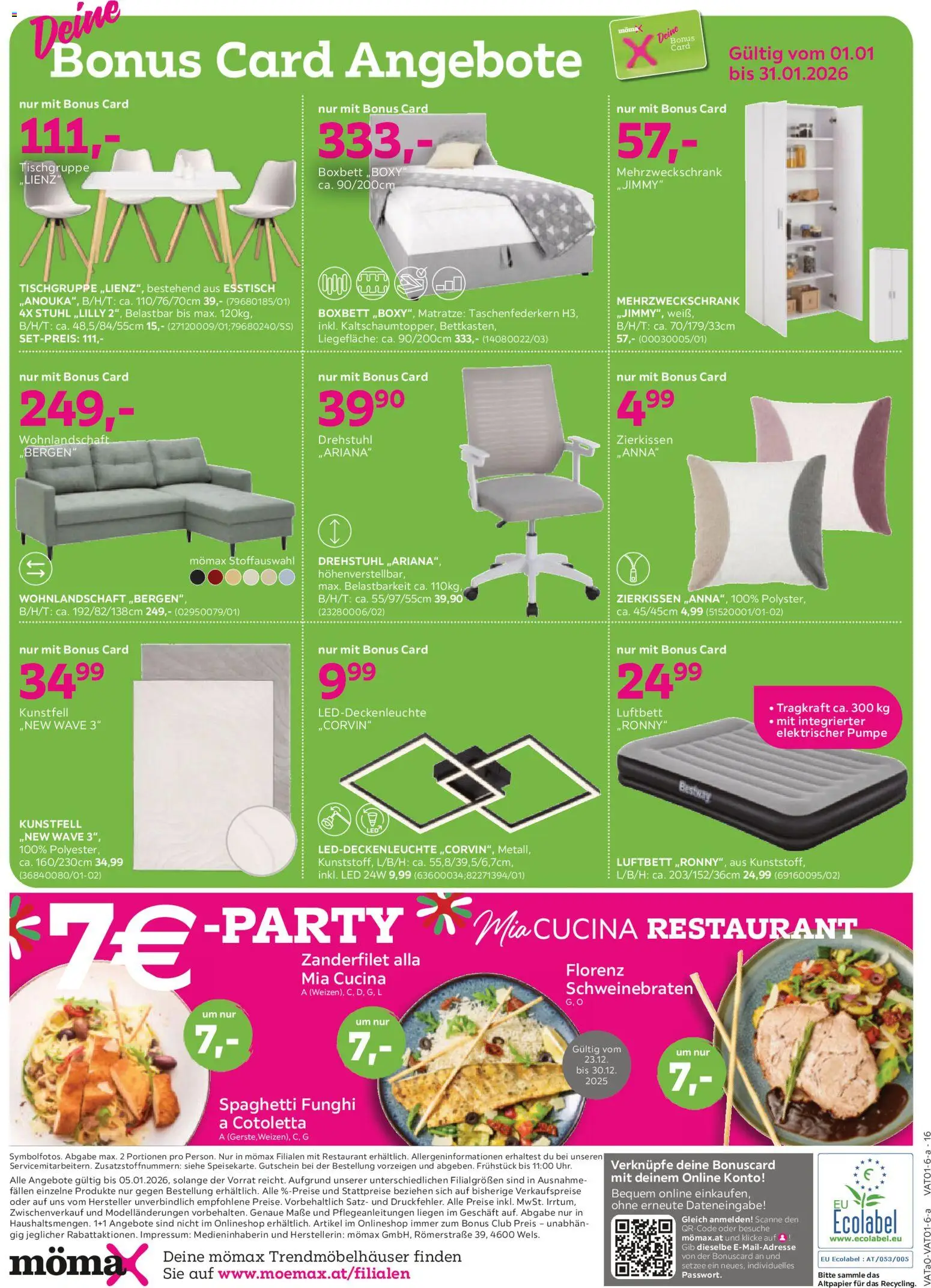 Mömax Prospekt aktuell gültig ab 22.12.2025 | Seite: 16 | Produkte: Matratze, Stuhl, Hajdina liszt