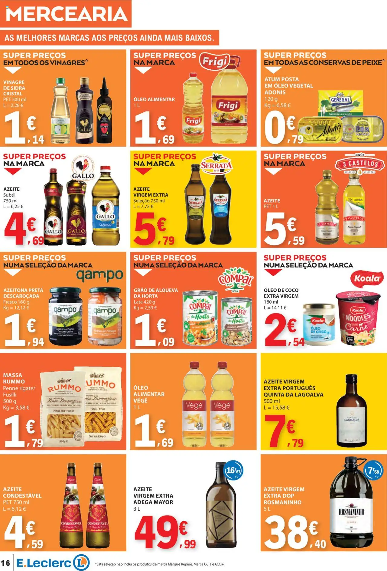 E.Leclerc - Folheto Semanal │ válido de 03.07.2025 | Página: 16 | Produtos: Atum, Sardinhas, Óleo, Carne