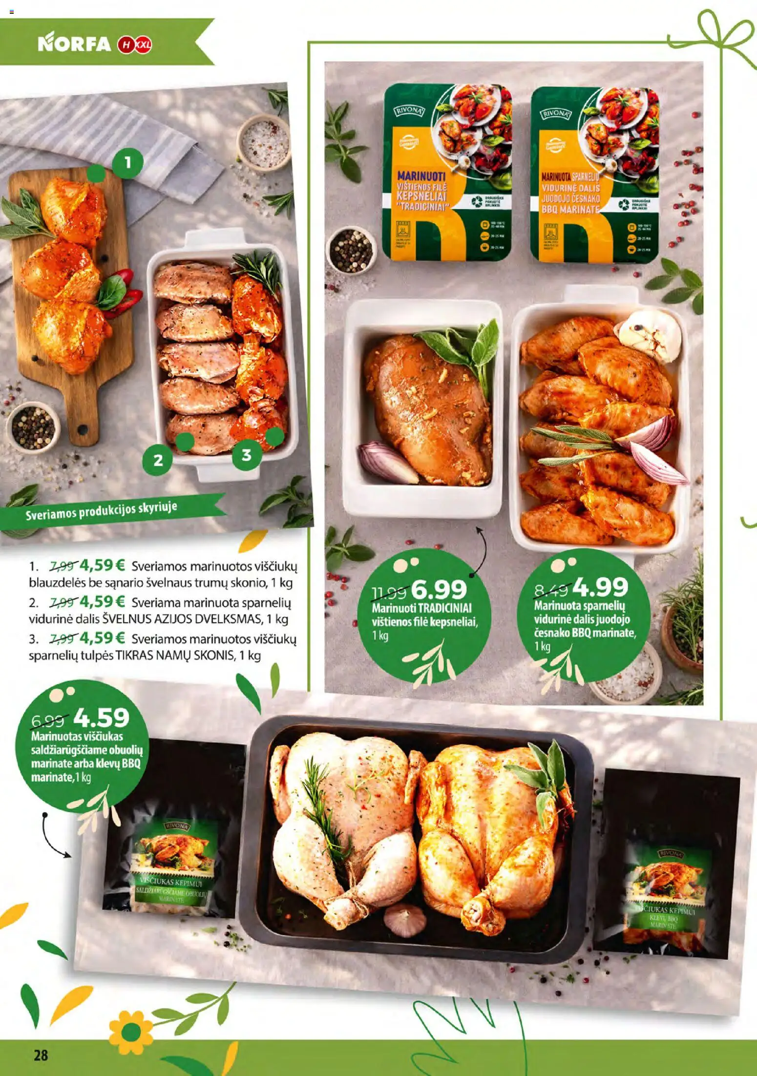 NORFA akcijos nuo 24.03.2026 | Puslapis: 28 | Prekių: Vištienos, Viščiukas, Viščiukų