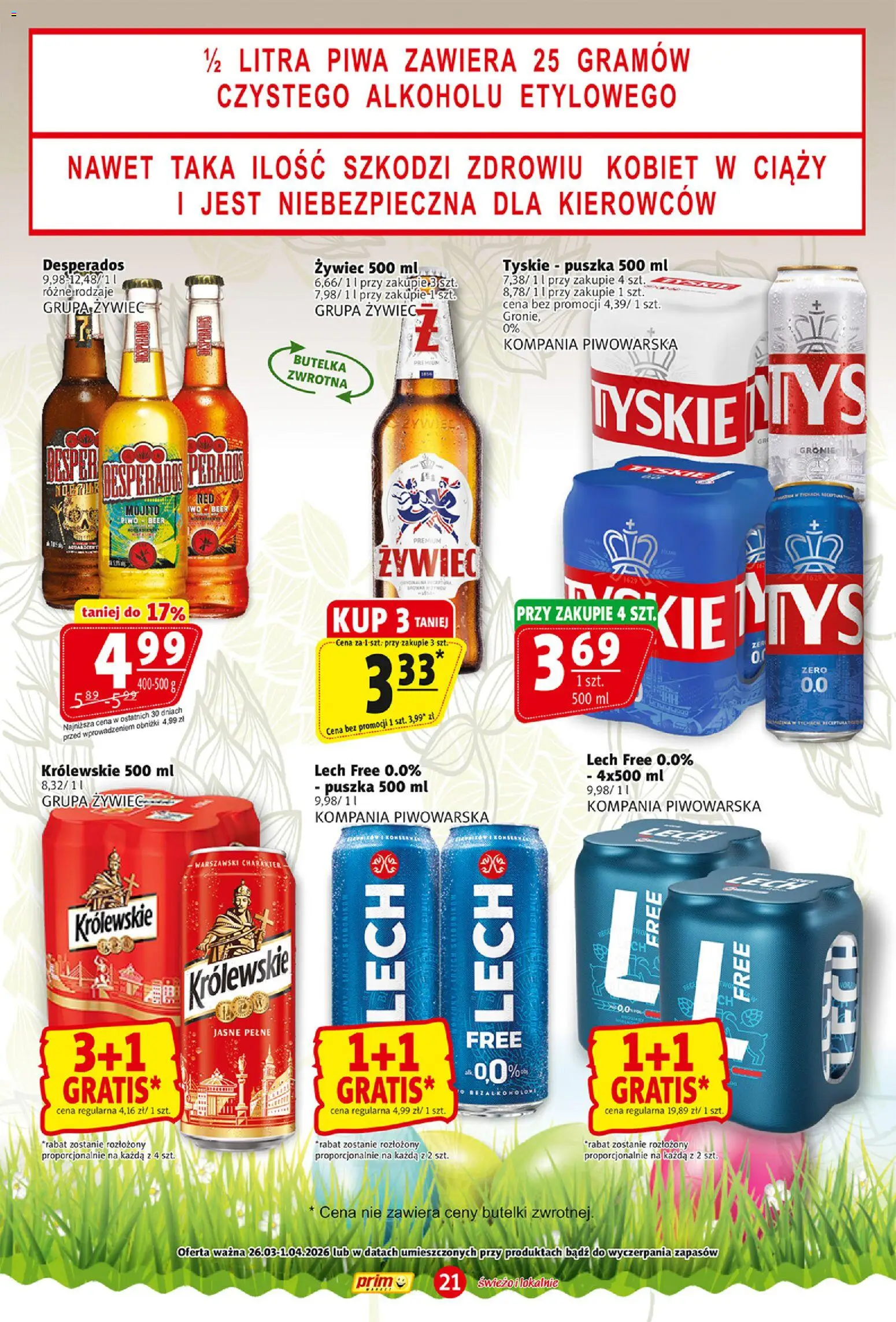 Prim Market gazetka od 26.03.2026 | Strona: 21 | Produkty: Tyskie, Piwo