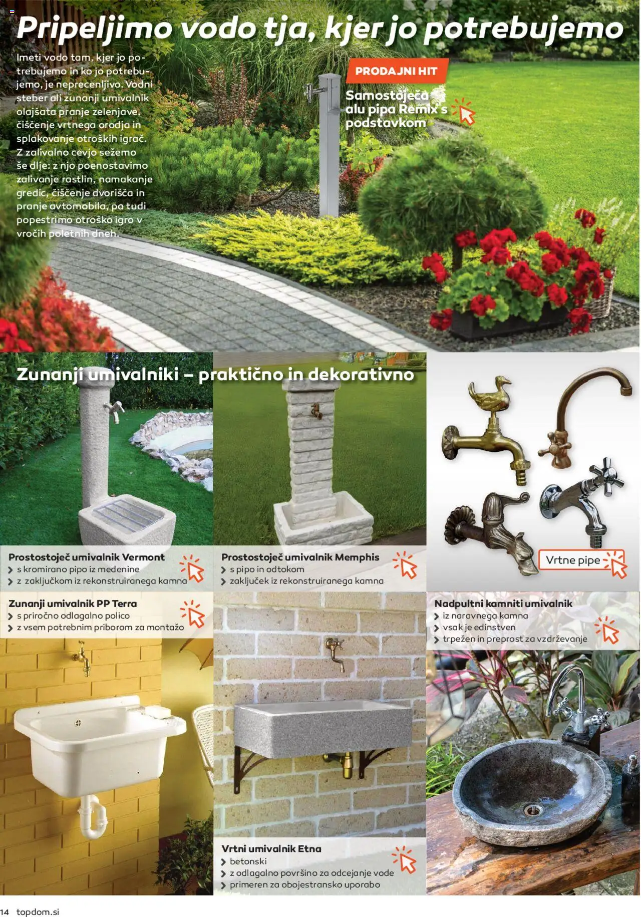Novi Topdom katalog ponudbe – veljaven od 01.04.2025 | Stran: 14 | Izdelki: Umivalnik