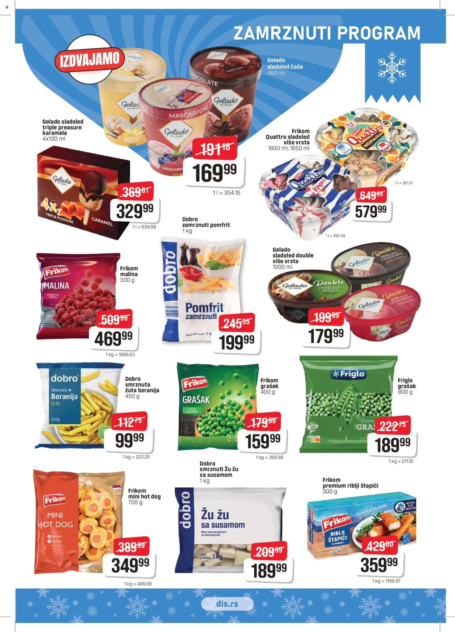 DIS katalog - važi od 26.03.2026 | Strana: 5 | Proizvode: Boranija, Pomfrit, Malina, Hot dog