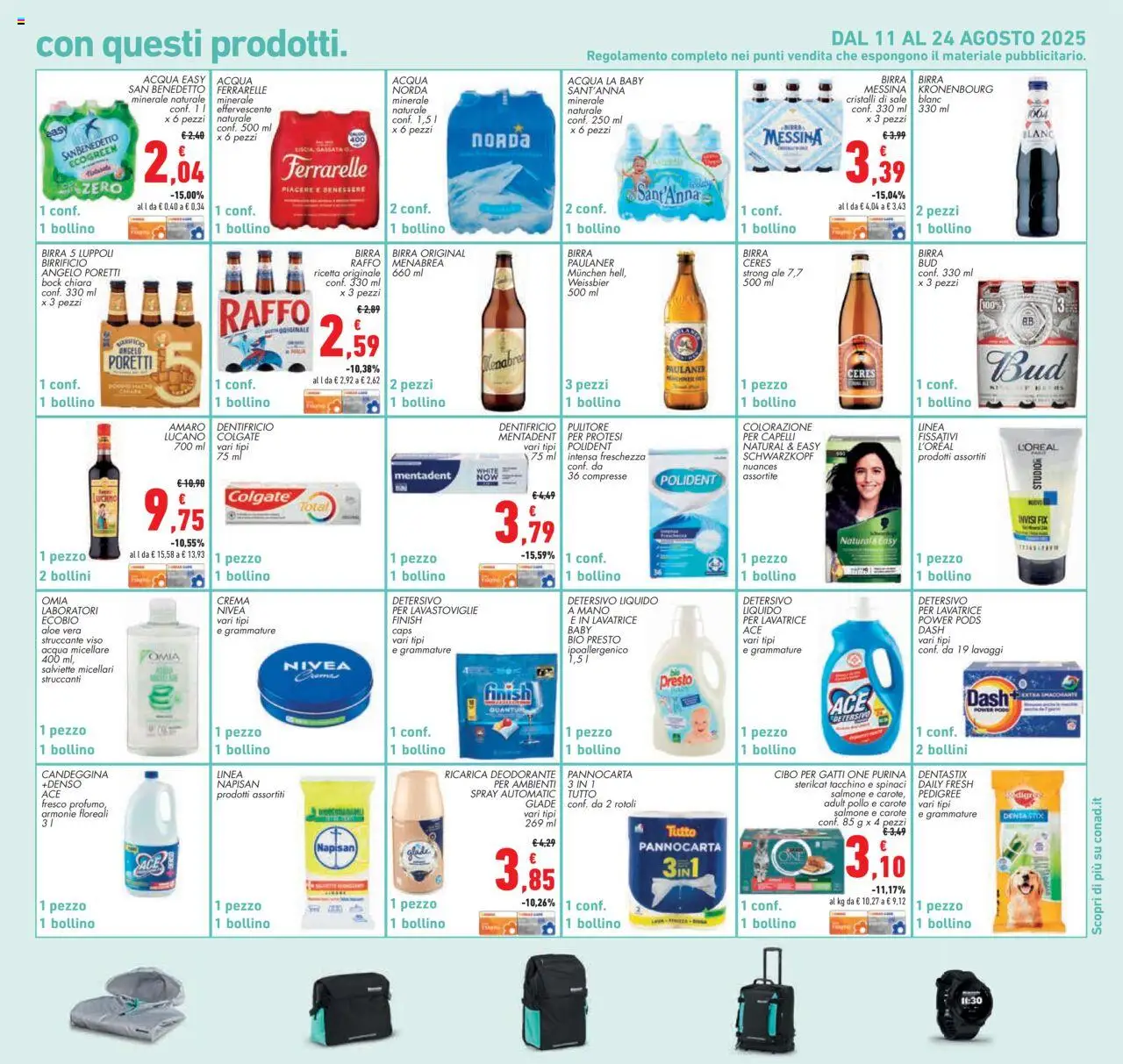 Volantino Conad del 14.08.2025 | Pagina: 23 | Prodotti: Salmone, Lavatrice, Aloe vera, Ferrarelle