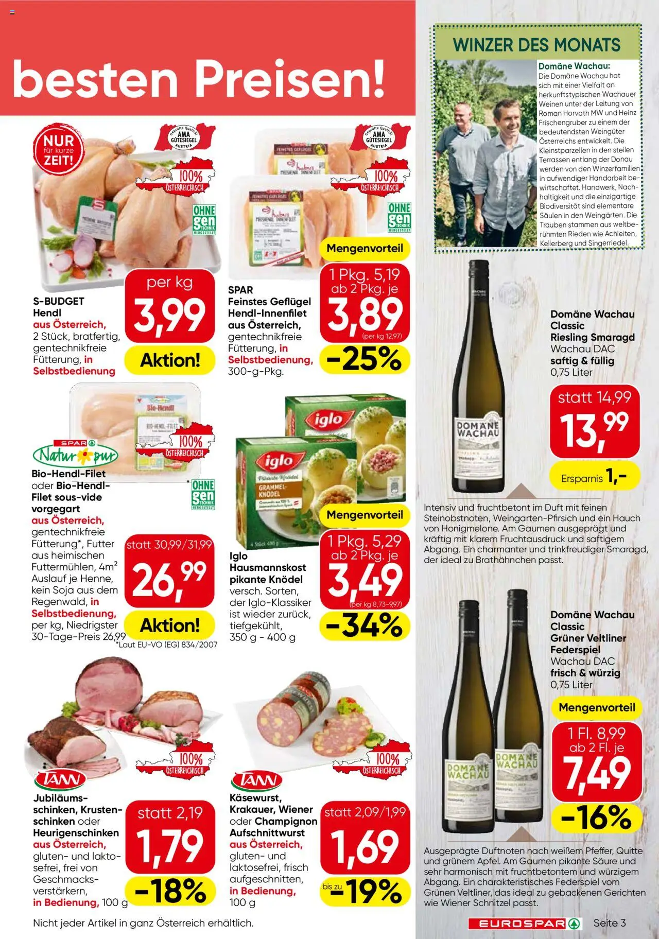 Eurospar Flugblatt - Kärnten gültig ab 25.09.2025 | Seite: 3 | Produkte: Duft, Schinken