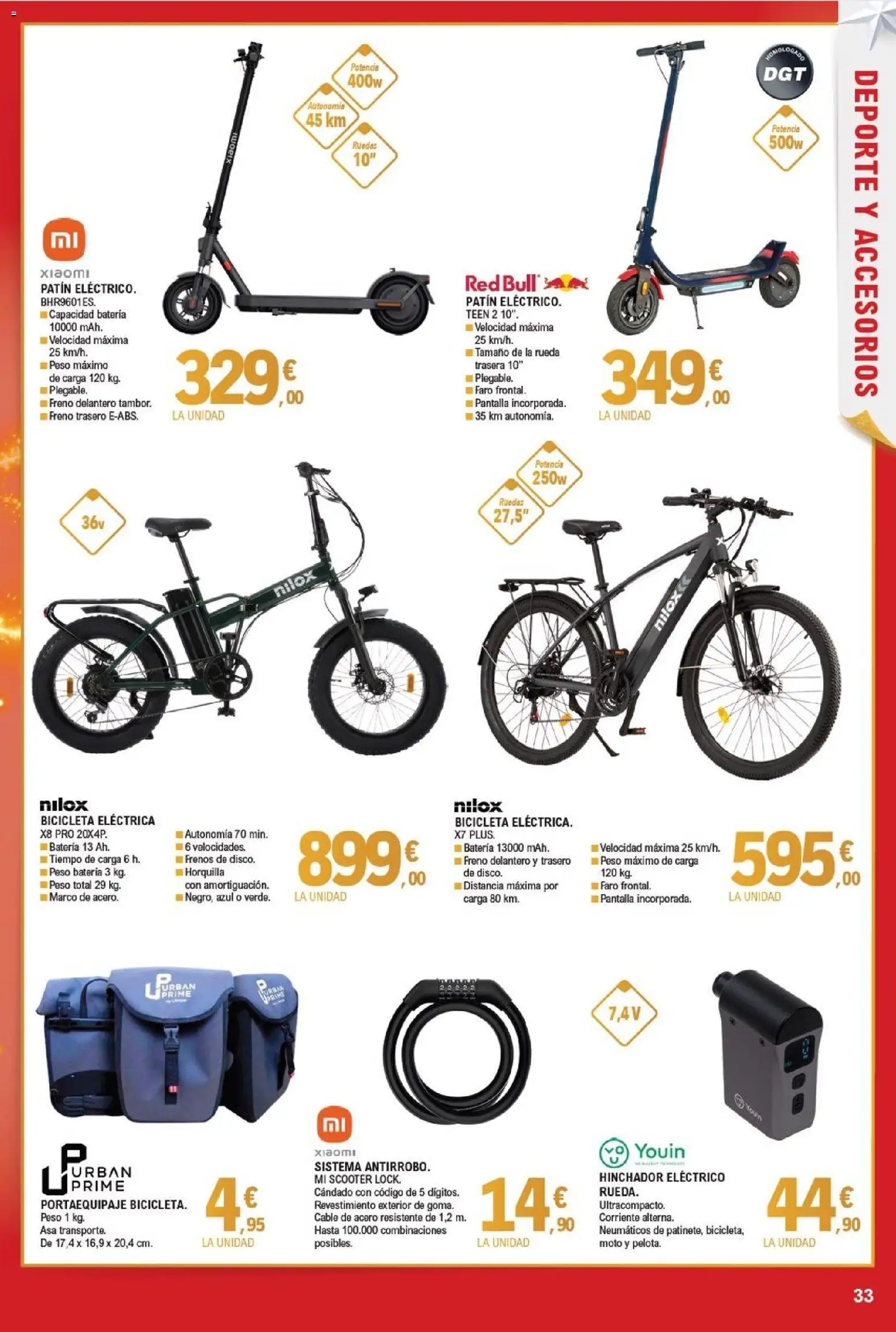 E.Leclerc folleto │ válido desde el 03.12.2025 | Página: 33 | Productos: Bicicleta, Bicicleta eléctrica, Cable, Batería