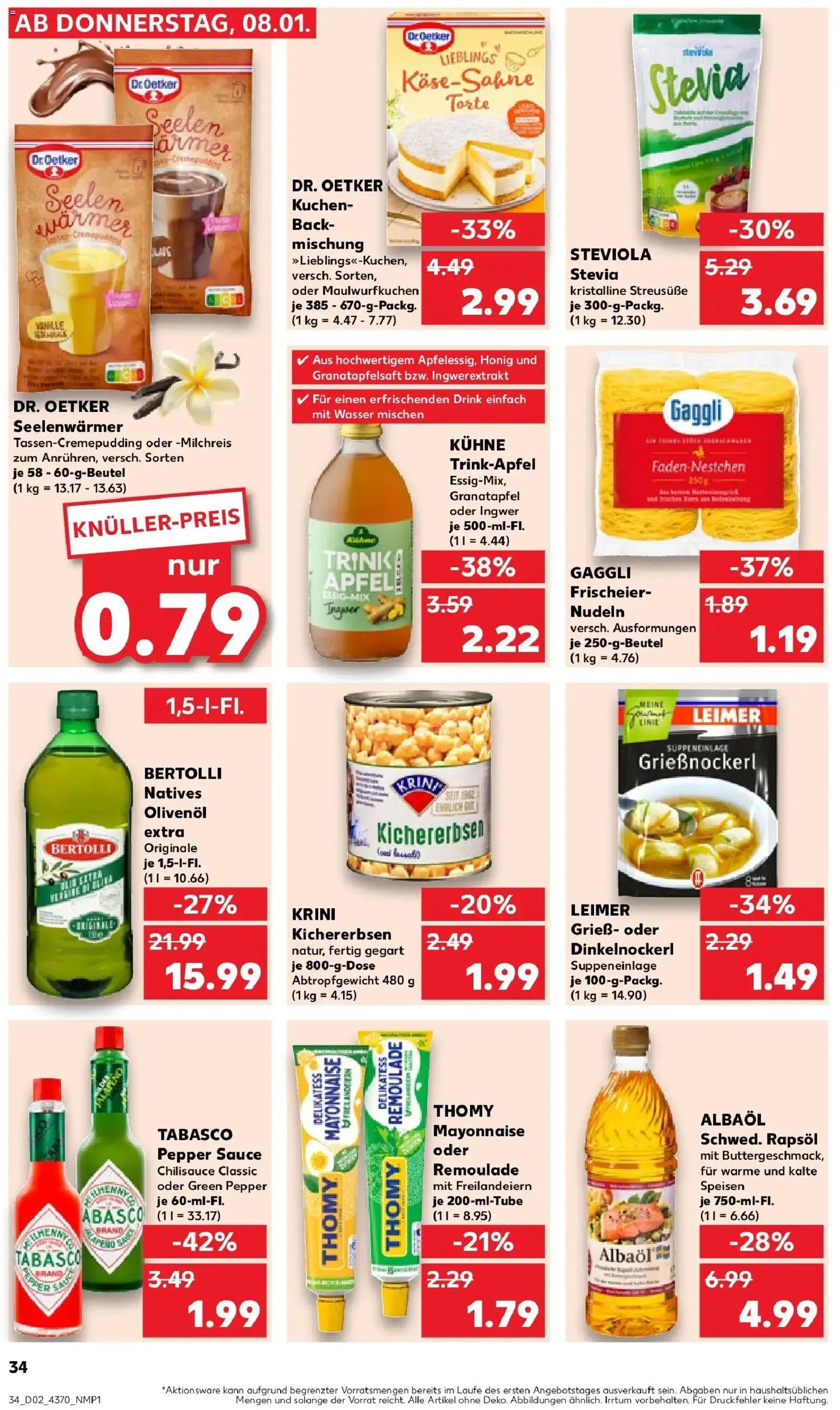 Kaufland prospekt Aalen	 – gültig ab 08.01.2026 | Seite: 34 | Produkte: Äpfel, Wasser, Chili, Nudeln
