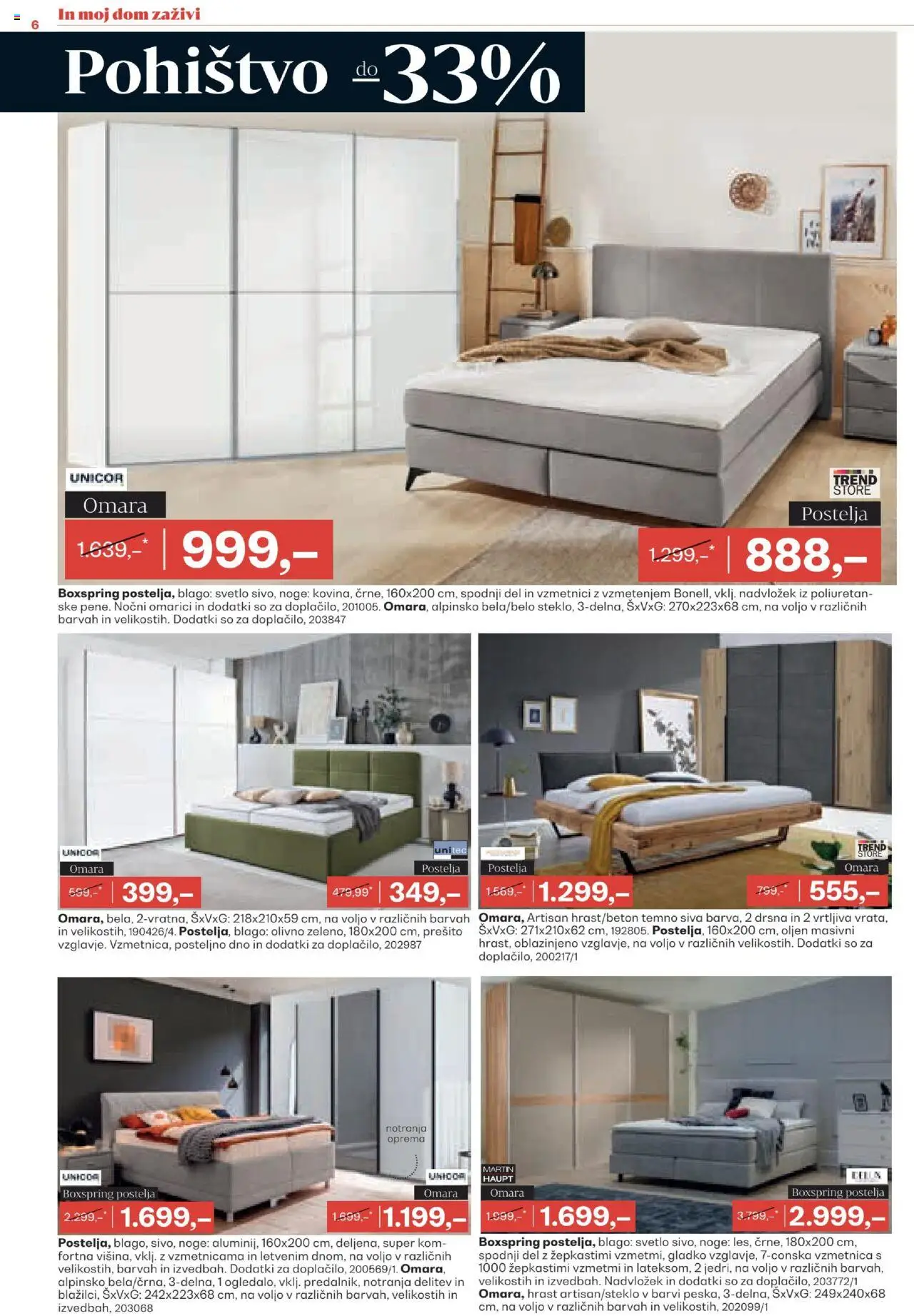 Rutar katalog │ velja od 06.08.2025 | Stran: 6 | Izdelki: Pohištvo, Postelja, Vzmetnica, Omara