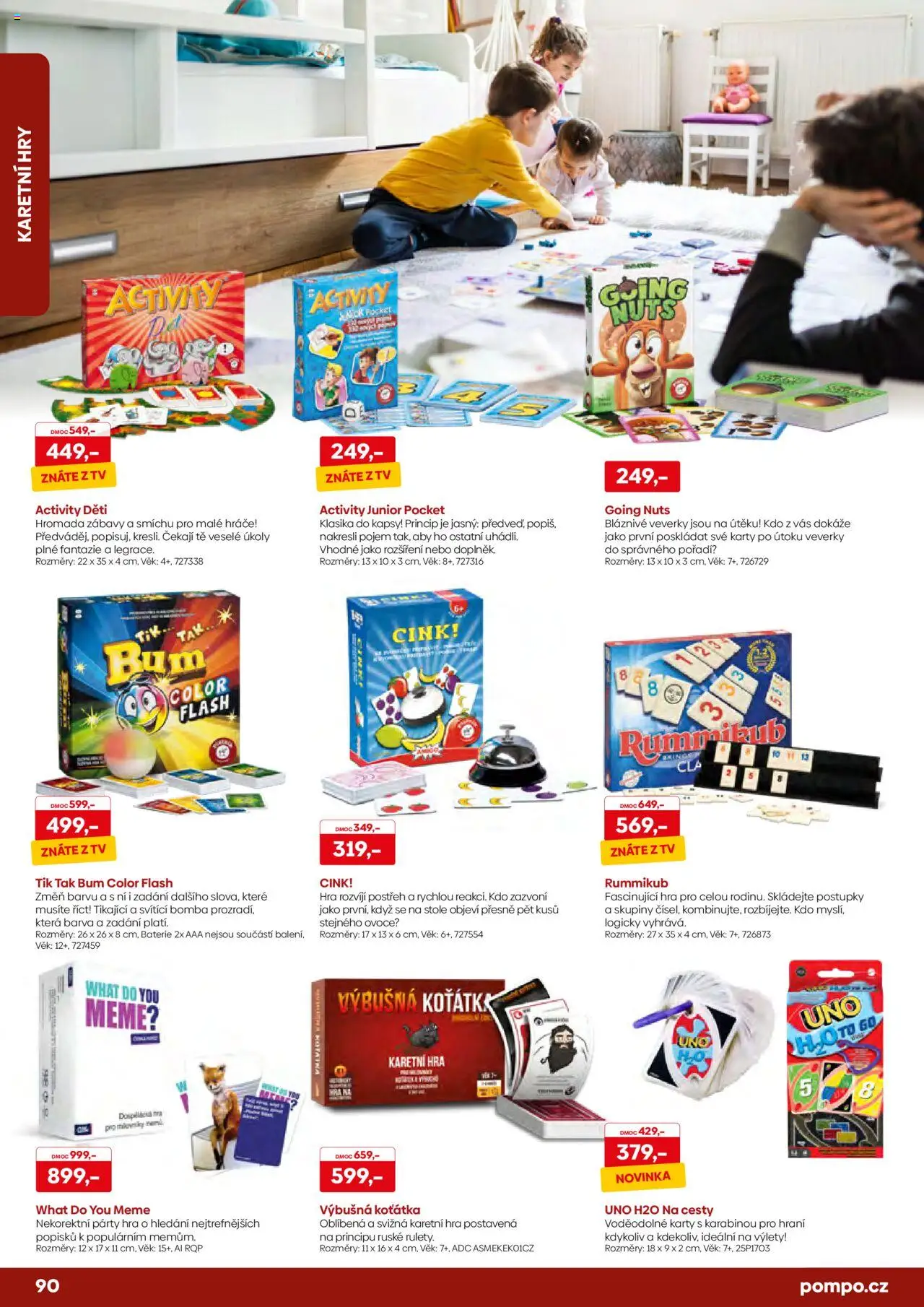 POMPO katalog Vánoce 2025 od 16.10.2025 | Strana: 90 | Produkty: Ovoce, Tv, Hra, Karty