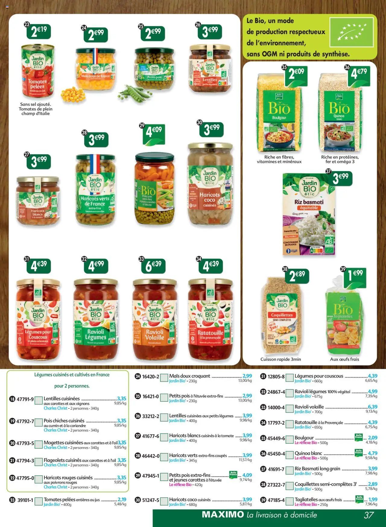  | Page: 37 | Produits: Sel, Quinoa, Couscous, Pois