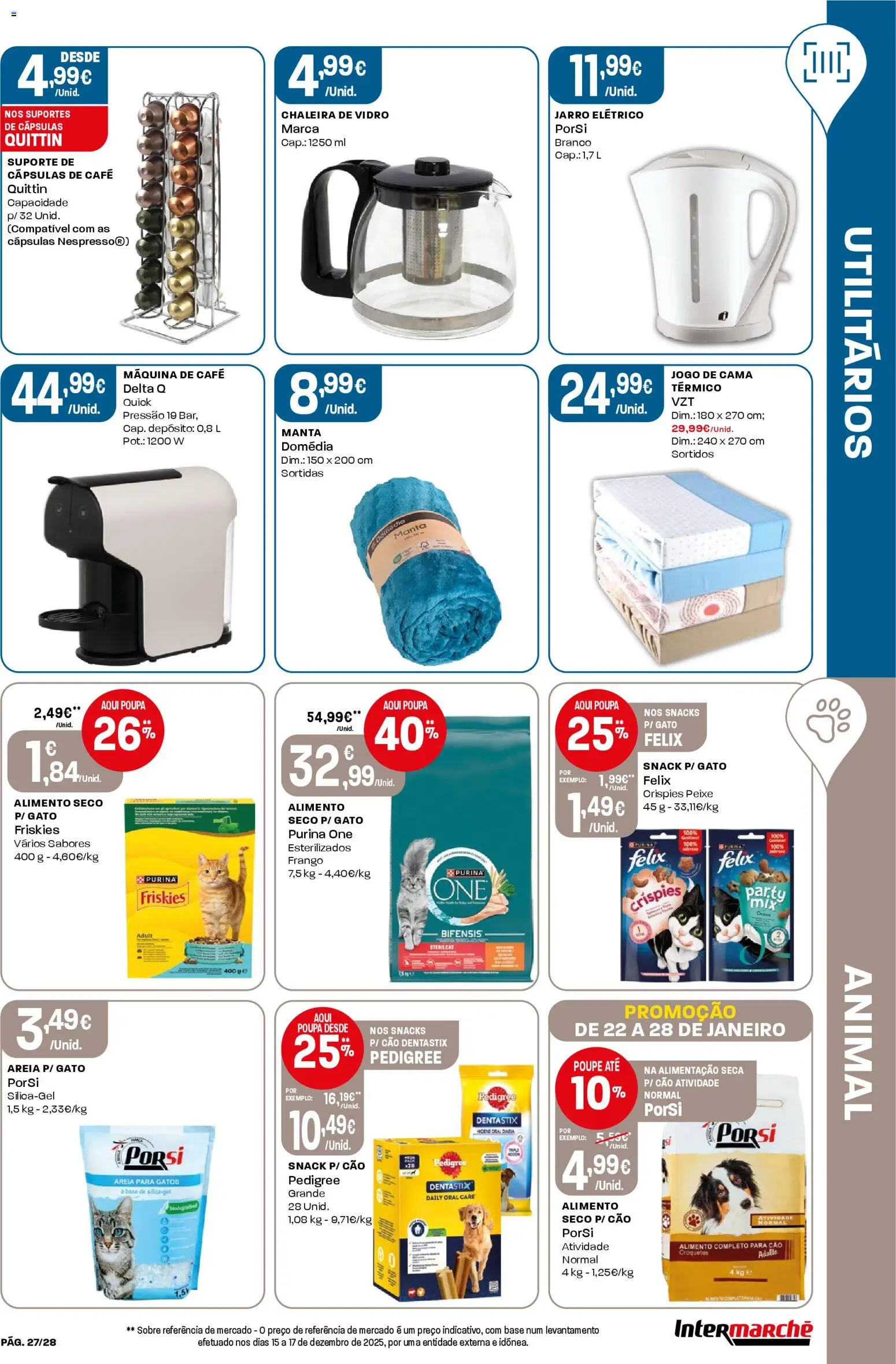 Intermarché Folheto Contact │ válido de 22.01.2026 | Página: 27 | Produtos: Delta q, Jogo de cama, Cama, Peixe