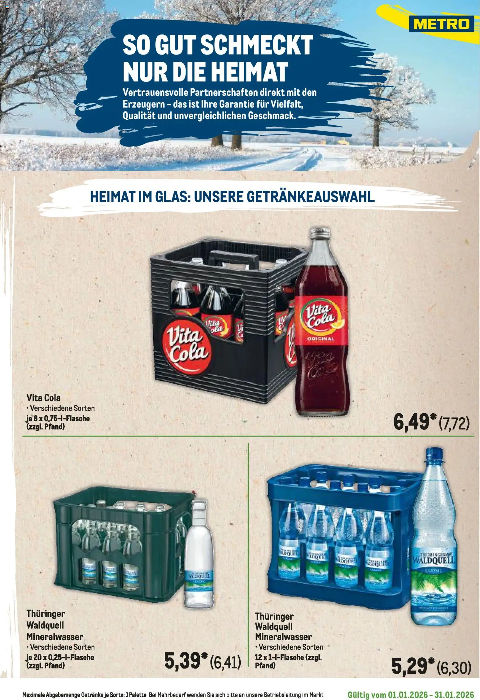 Metro  Regionaler Flyer – gültig ab 01.01.2026 | Seite: 101 | Produkte: Cola, Mineralwasser, Vita cola