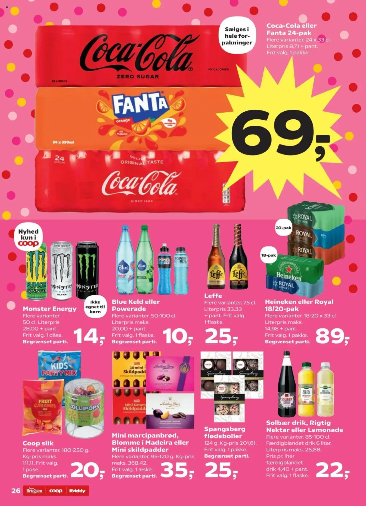Super Brugsen Tilbudsavis gyldig fra 07.08.2025 | Side: 28 | Produkter: Slik, Flødeboller, Fanta, Solbær