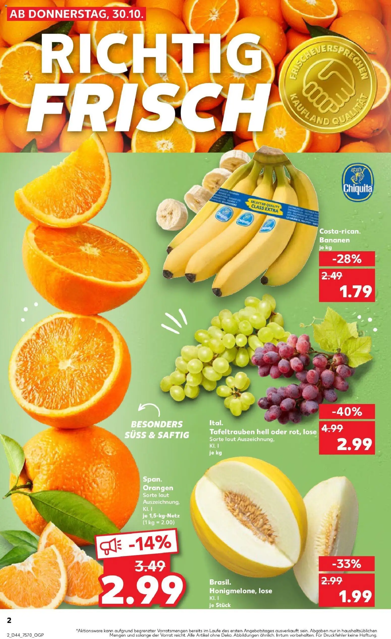 Kaufland prospekt Monheim Am Rhein	 – gültig ab 30.10.2025 | Seite: 2 | Produkte: Bananen, Orangen