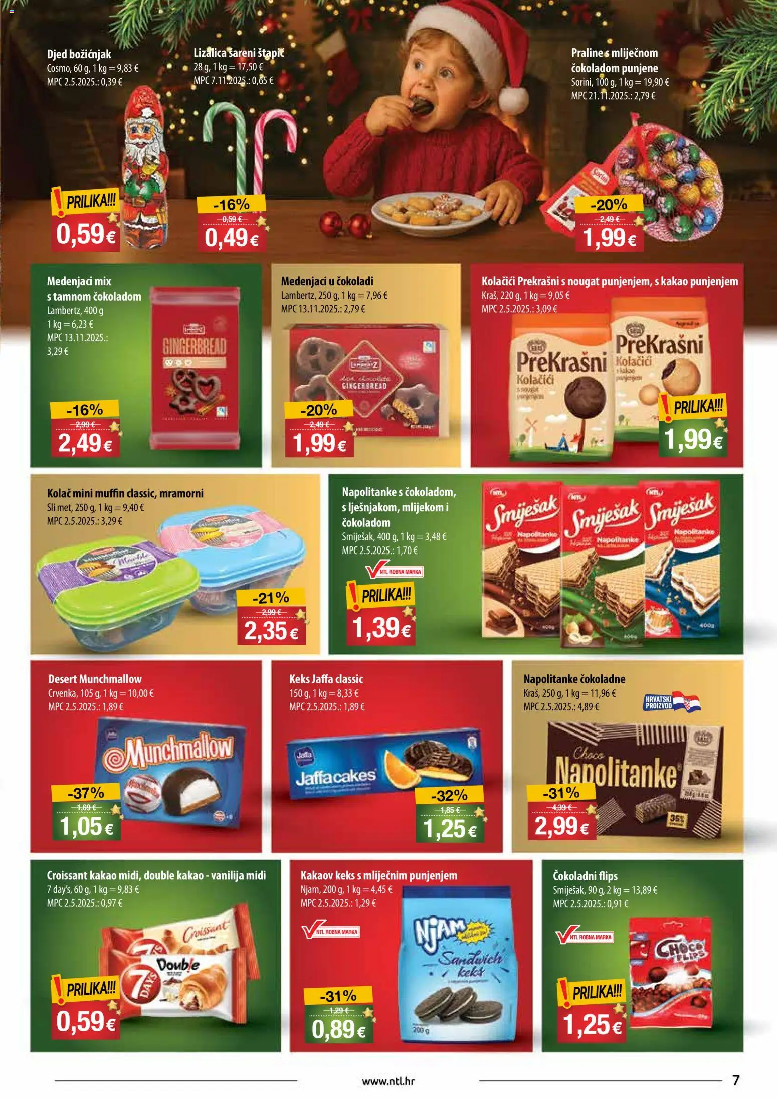NTL katalog | vrijedi od 03.12.2025 | Stranica: 7 | Proizvodi: Flips, Praline, Kolačići, Napolitanke