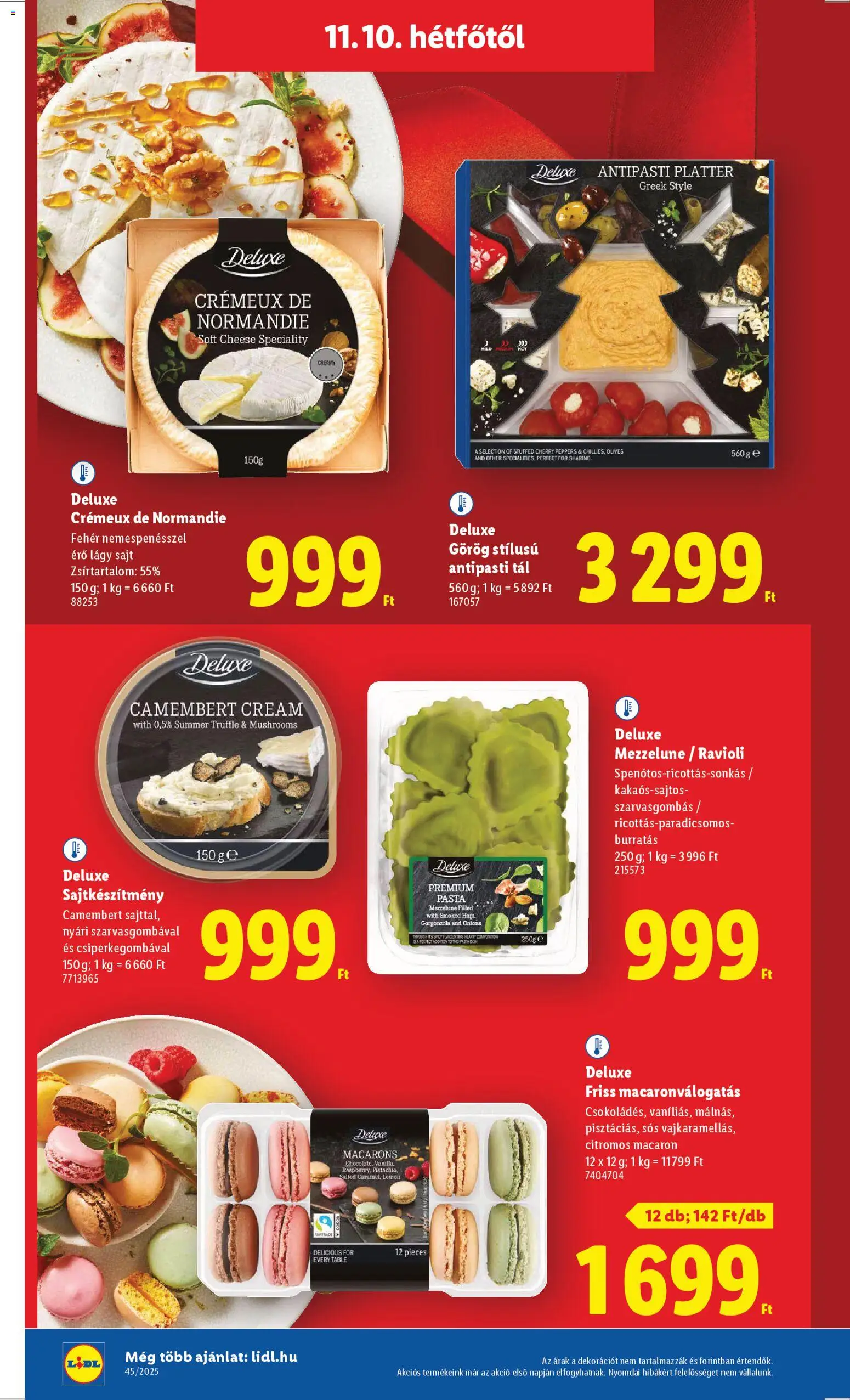 Lidl akciós ujság - amely érvényes a következő dátumtól: 06.11.2025 | Oldal: 16 | Termékek: Antipasti, Sajt, Camembert