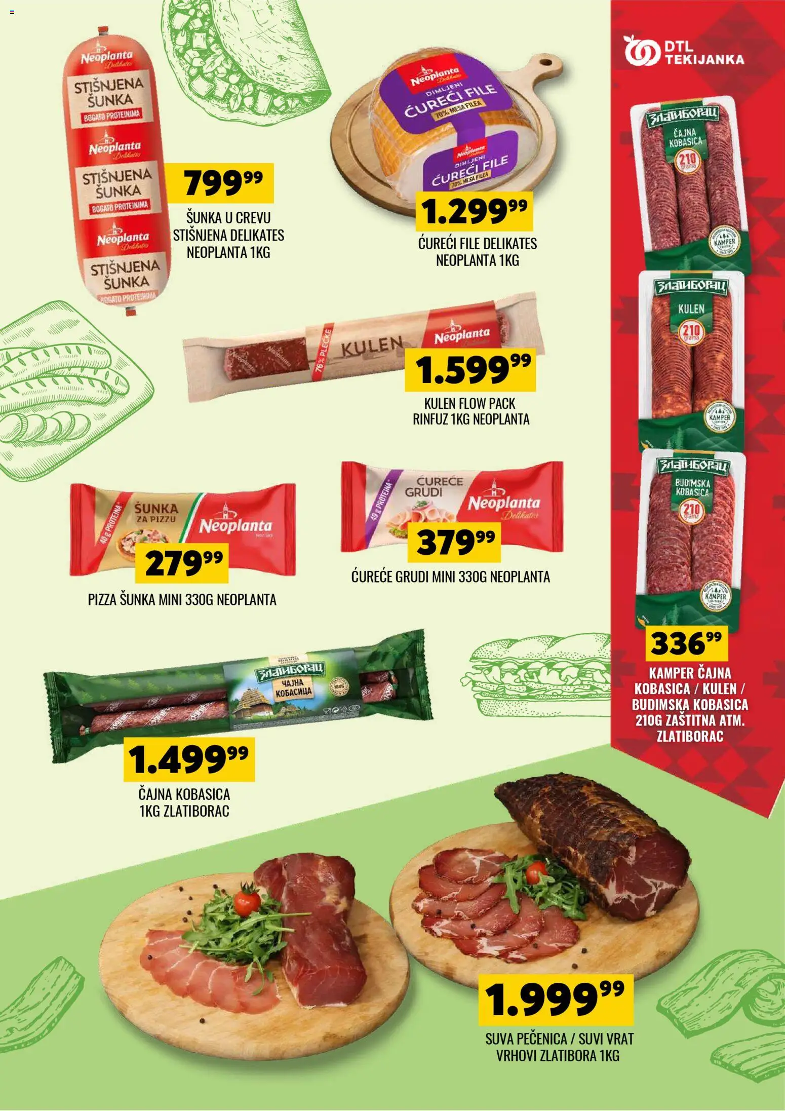 Tekijanka katalog - važi od 22.04.2026 | Strana: 9 | Proizvode: Kulen, Budimska kobasica, Suvi vrat, Ćureći file