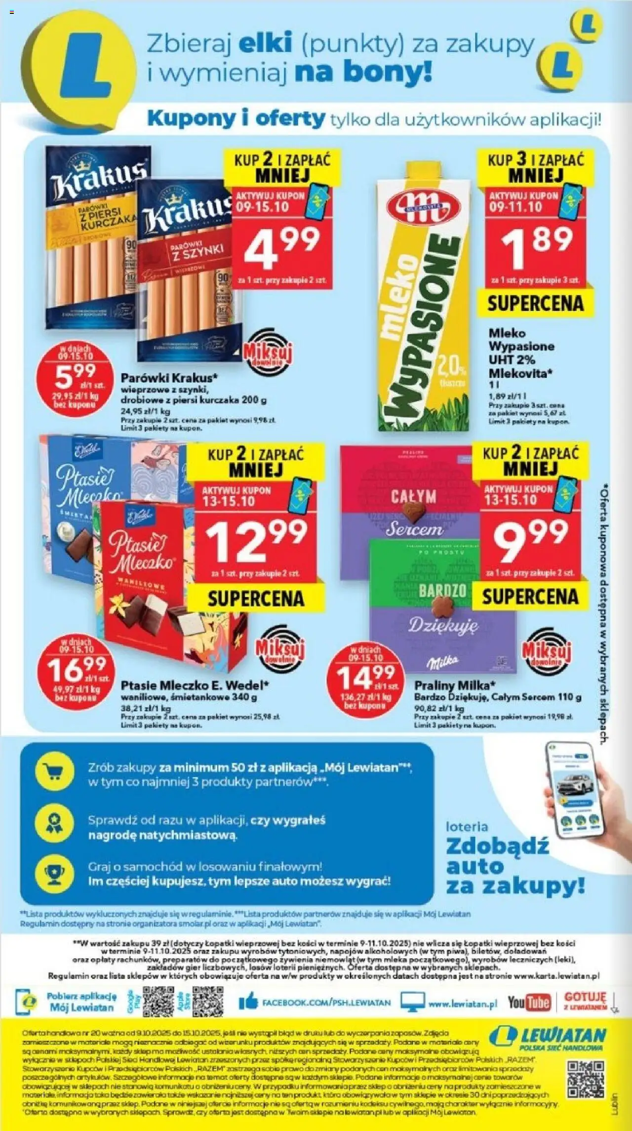 Lewiatan gazetka - Lublin od 09.10.2025 | Strona: 8 | Produkty: Piersi, Praliny, Mleka, Mleko