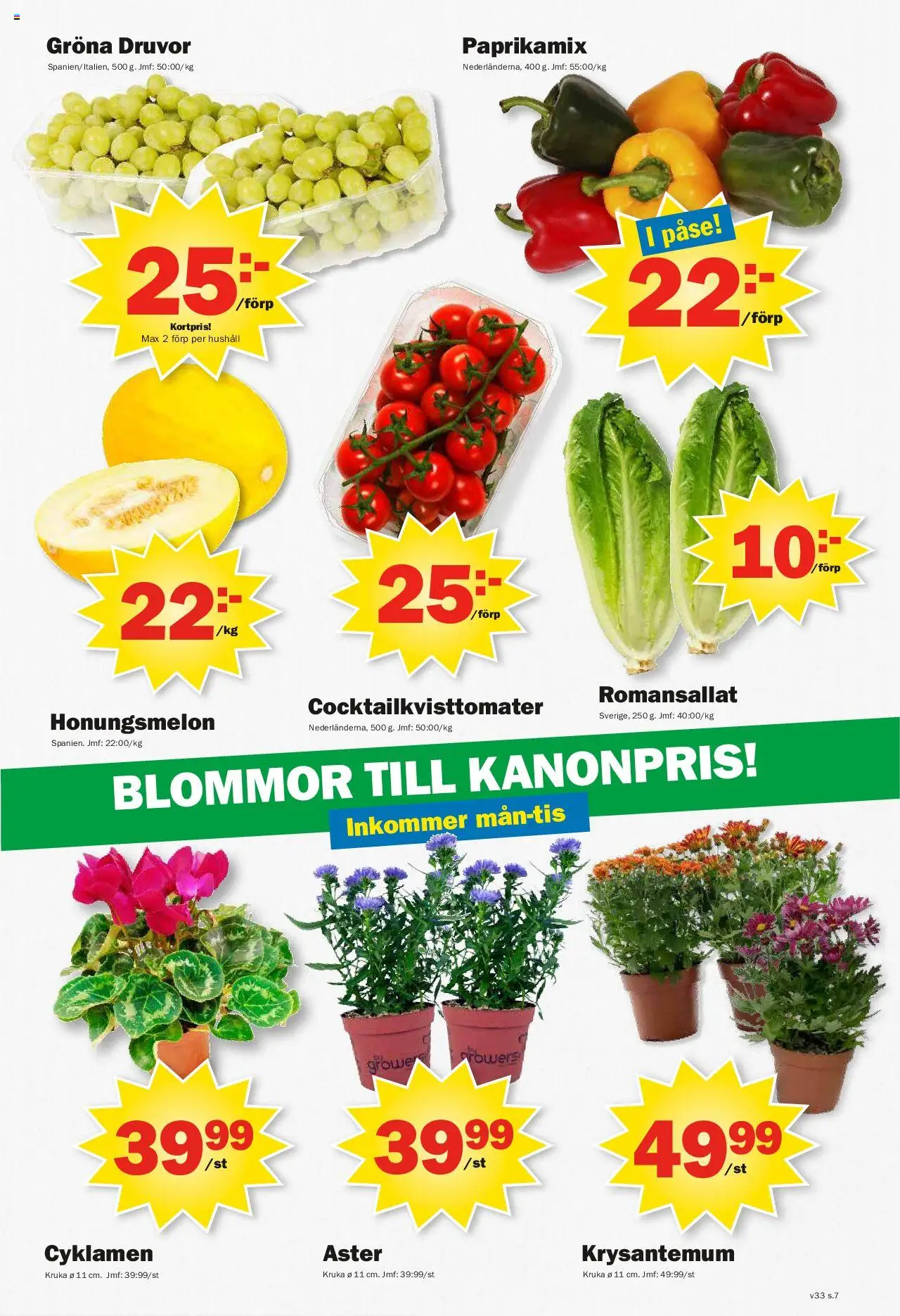 Pekås reklamblad aktuell från 11.08.2025 | Sida: 7 | Produkter: Honungsmelon, Kruka