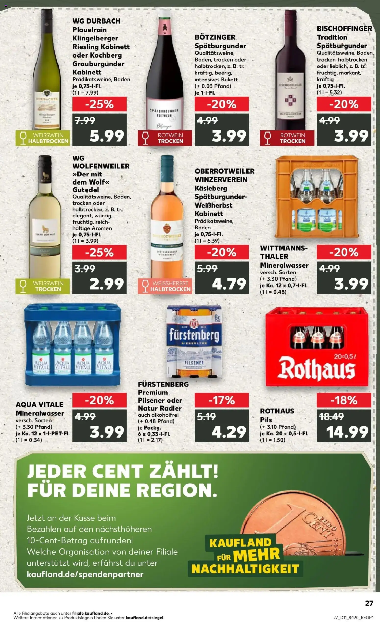 Kaufland Prospekt Bad Säckingen	 – gültig ab 09.03.2026 | Seite: 39 | Produkte: Rotwein, Pils, Mineralwasser, Radler