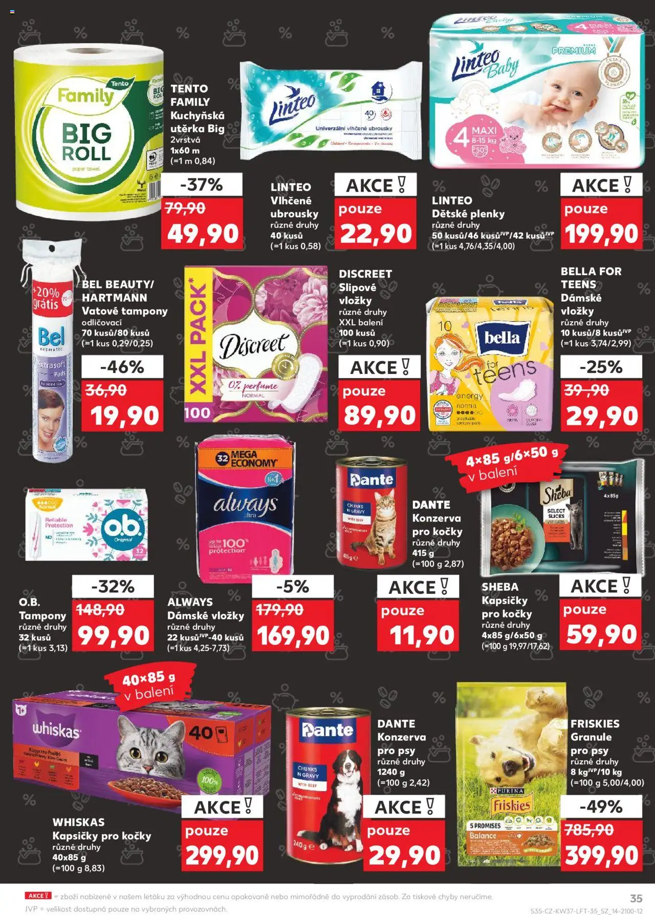 Kaufland leták - Liberec od 10.09.2025 | Strana: 35 | Produkty: Vlhčené ubrousky, Granule pro psy Friskies, Granule pro psy, Konzerva pro psy