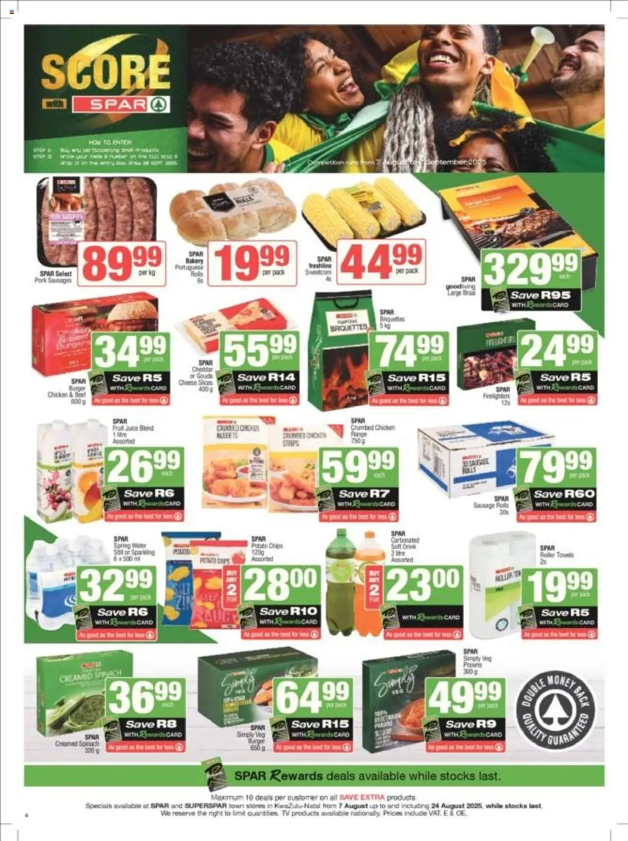 Superspar - Kwazulu-Natal - Weekly Specials │ valid from 07.08.2025 | Page: 4 | Products: Bakery, TV, Cheese, Sausage