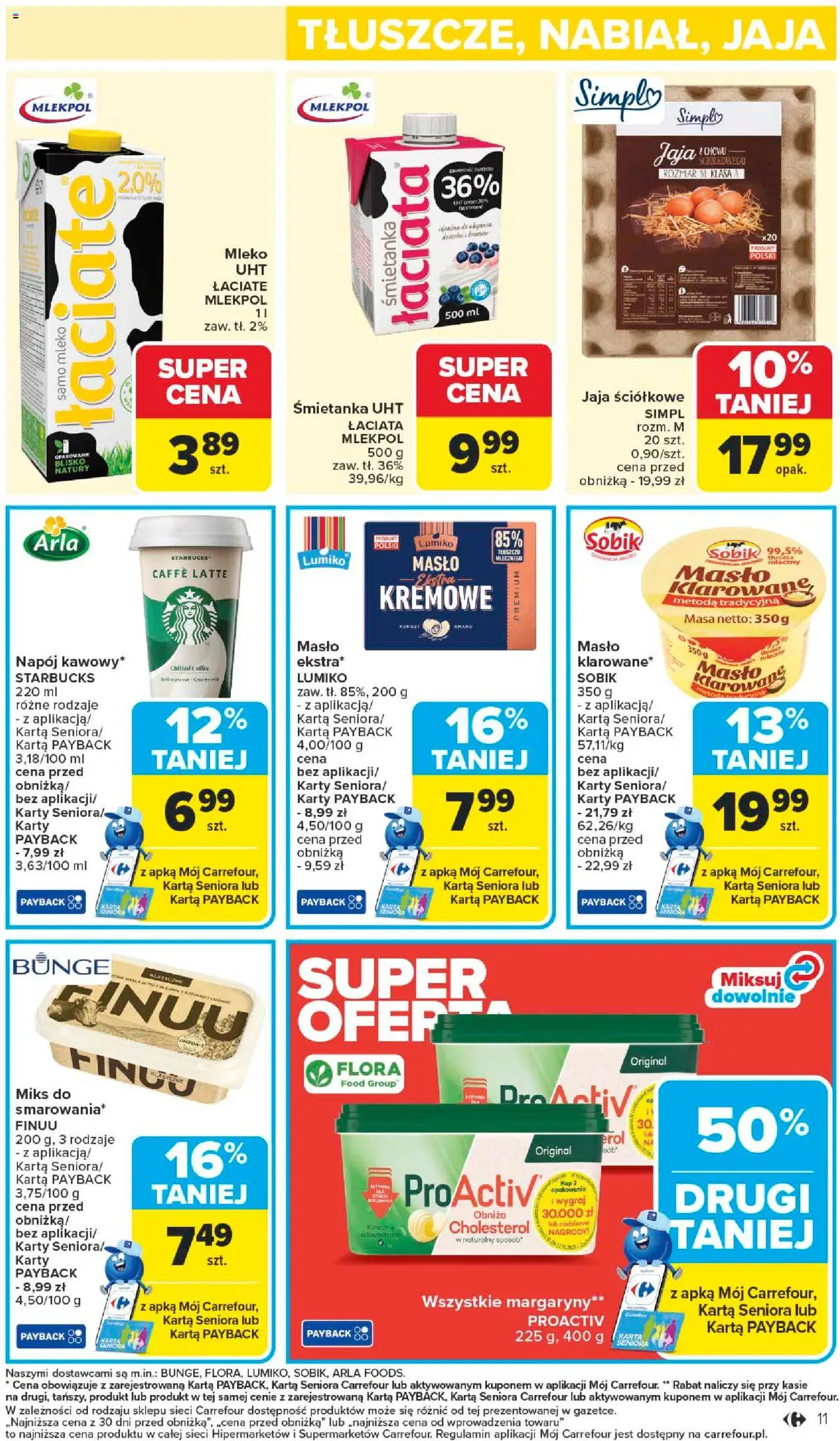 Carrefour Gazetka od 22.09.2025 | Strona: 13 | Produkty: Karta, Mleko, Masło, Jaja