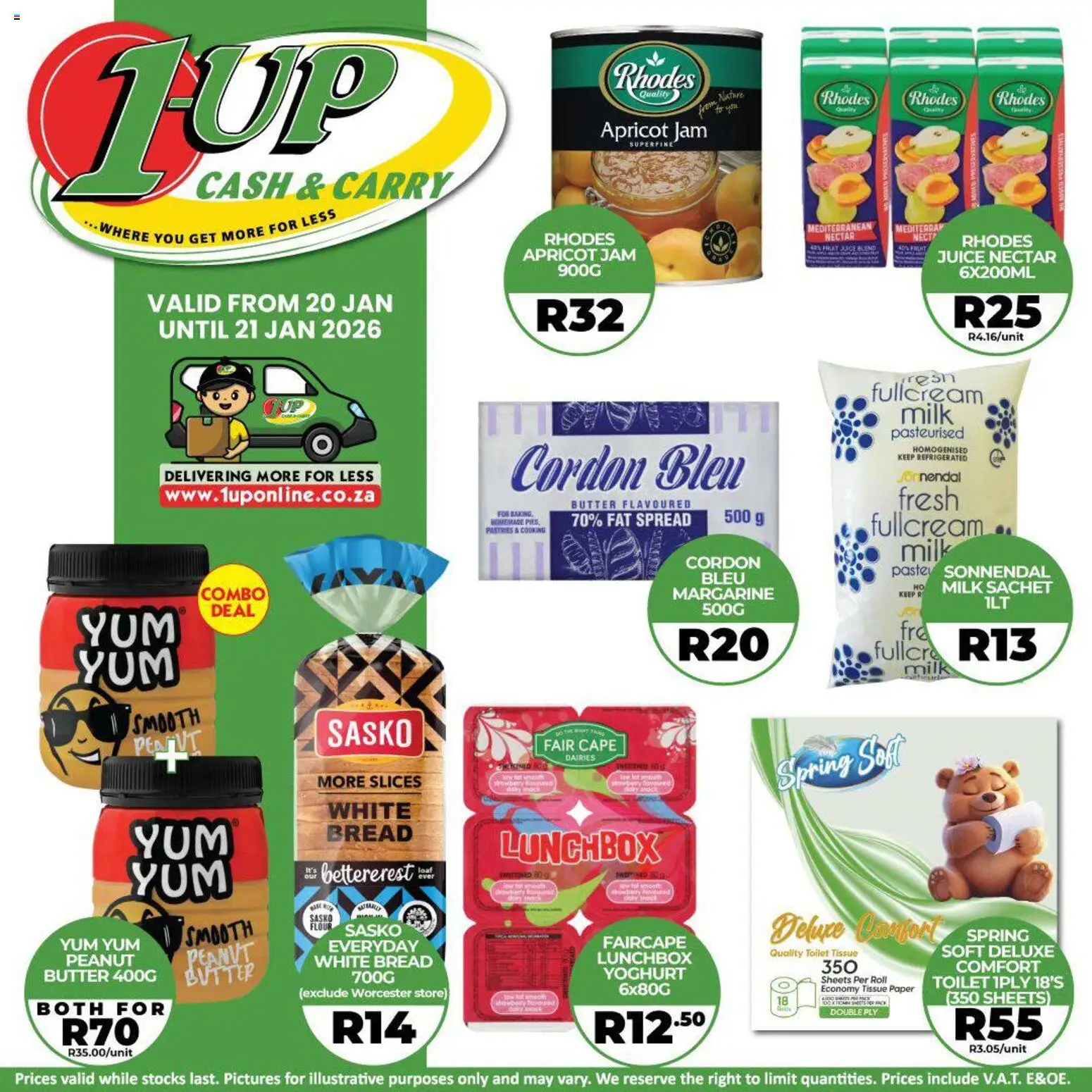 New 1UP Cash & Carry catalogue – valid from 20.01.2026 | Page: 2 | Products: Butter, Margarine, Peanut butter, Fruit