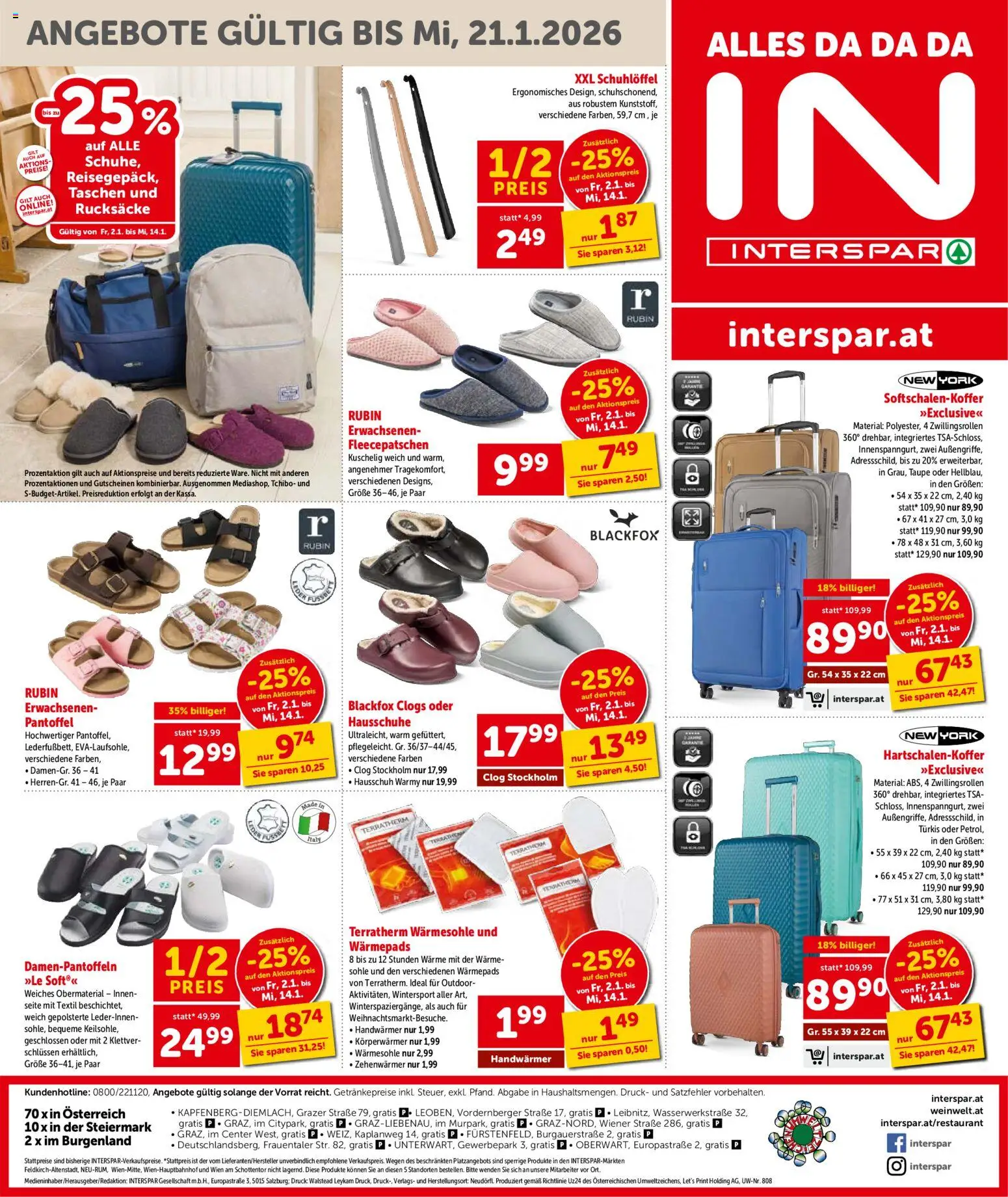 Interspar Flugblatt - Steiermark gültig ab 02.01.2026 | Seite: 24 | Produkte: Hausschuhe