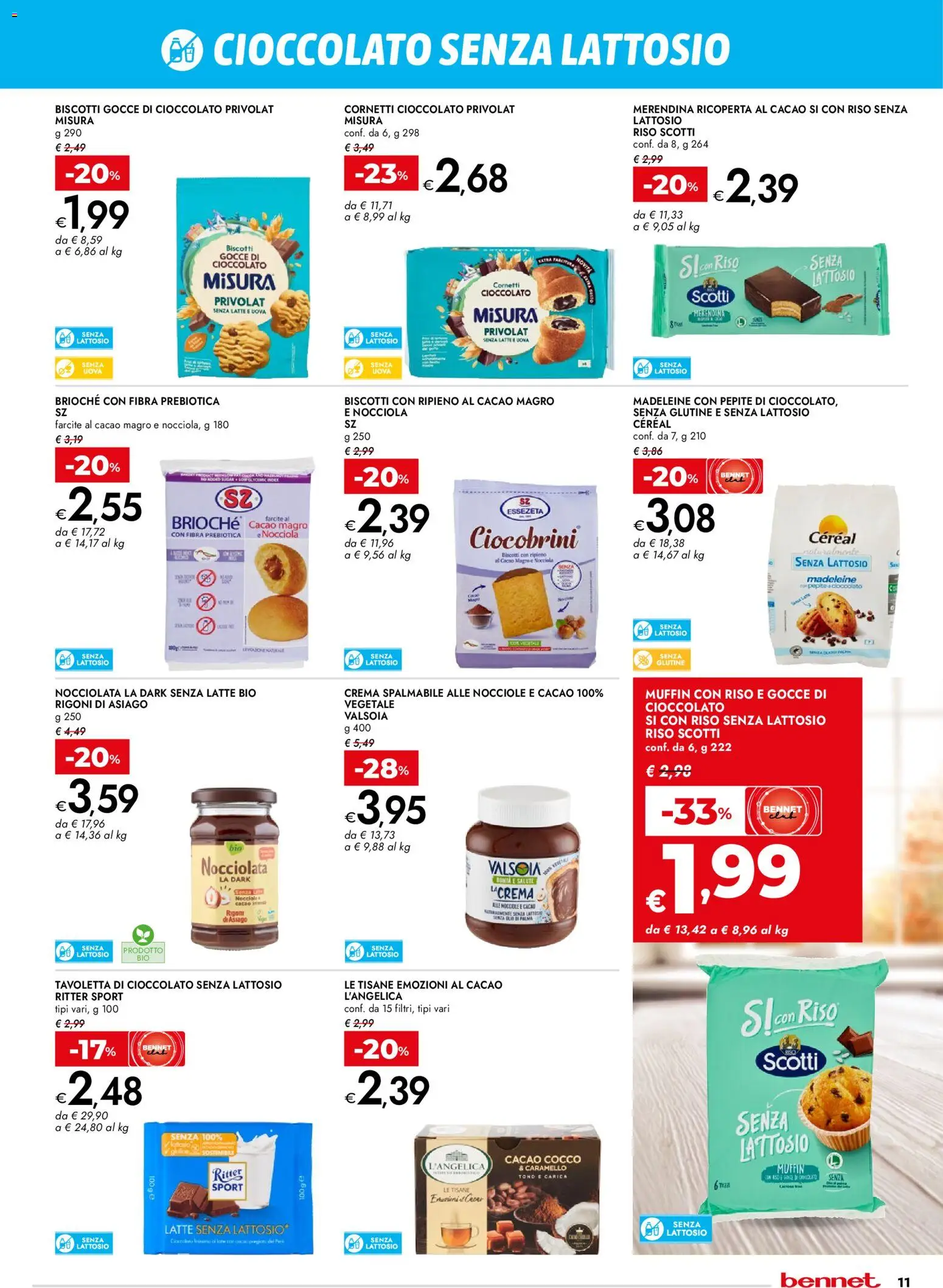 Volantino bennet del 30.10.2025 | Pagina: 11 | Prodotti: Uova, Cioccolato, Riso, Nocciole