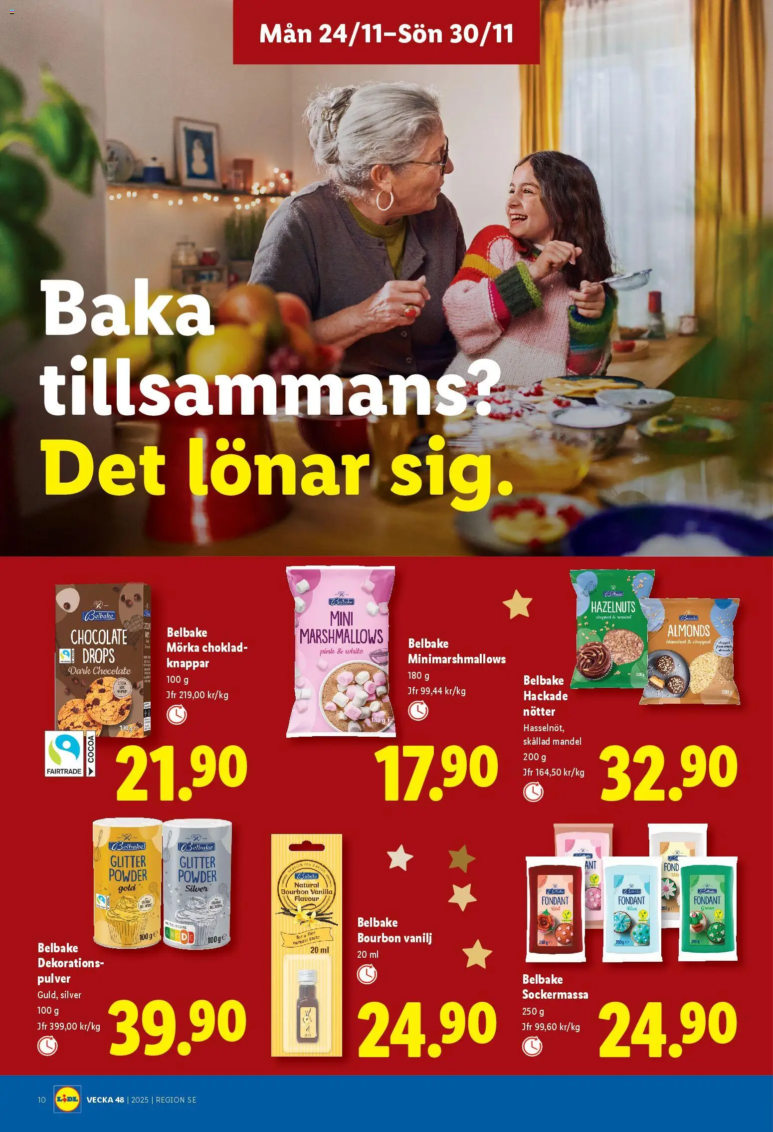 Lidl reklamblad aktuell från 24.11.2025 | Sida: 12 | Produkter: Fond, Choklad, Bourbon, Nötter